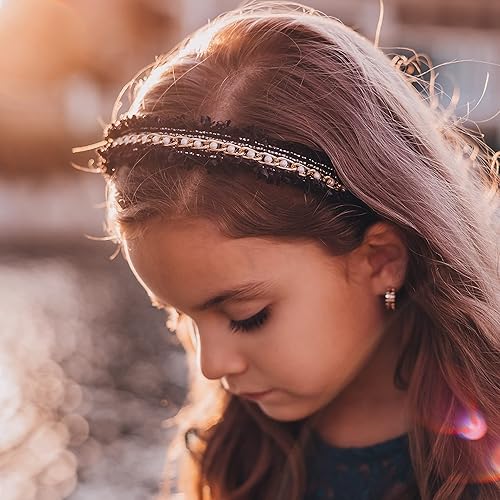 Miniatura 9 de FROG SAC 2 diademas con cuentas para niñas, bandas para el pelo de perlas rosas para niños, lindas diademas de moda para niñas, accesorios para el