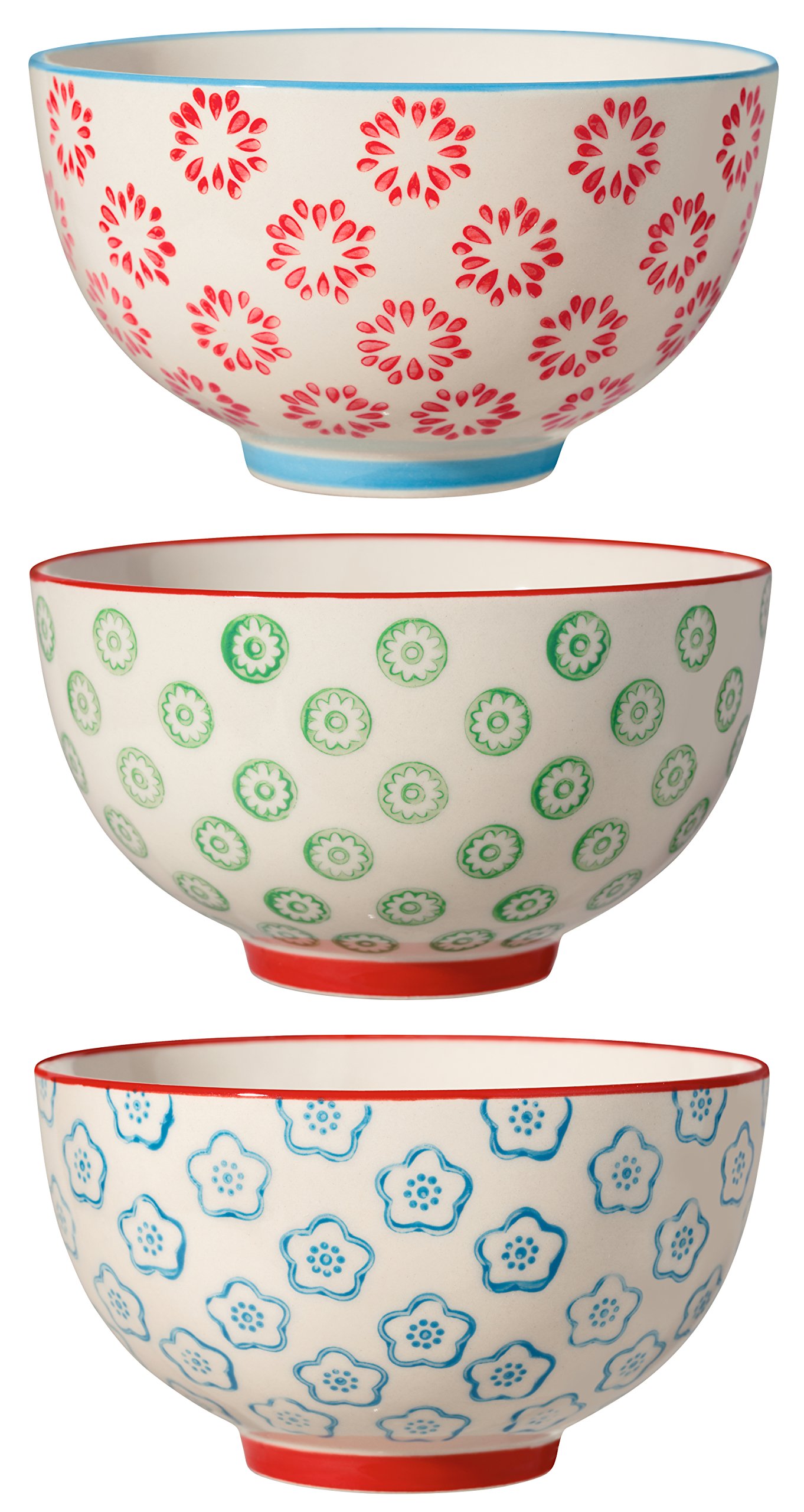 Bloomingville Suppenteller Emma, rot grün, Keramik, 2er Set Bloomingville Suppenteller Emma, rot grün, Keramik, 2er Set