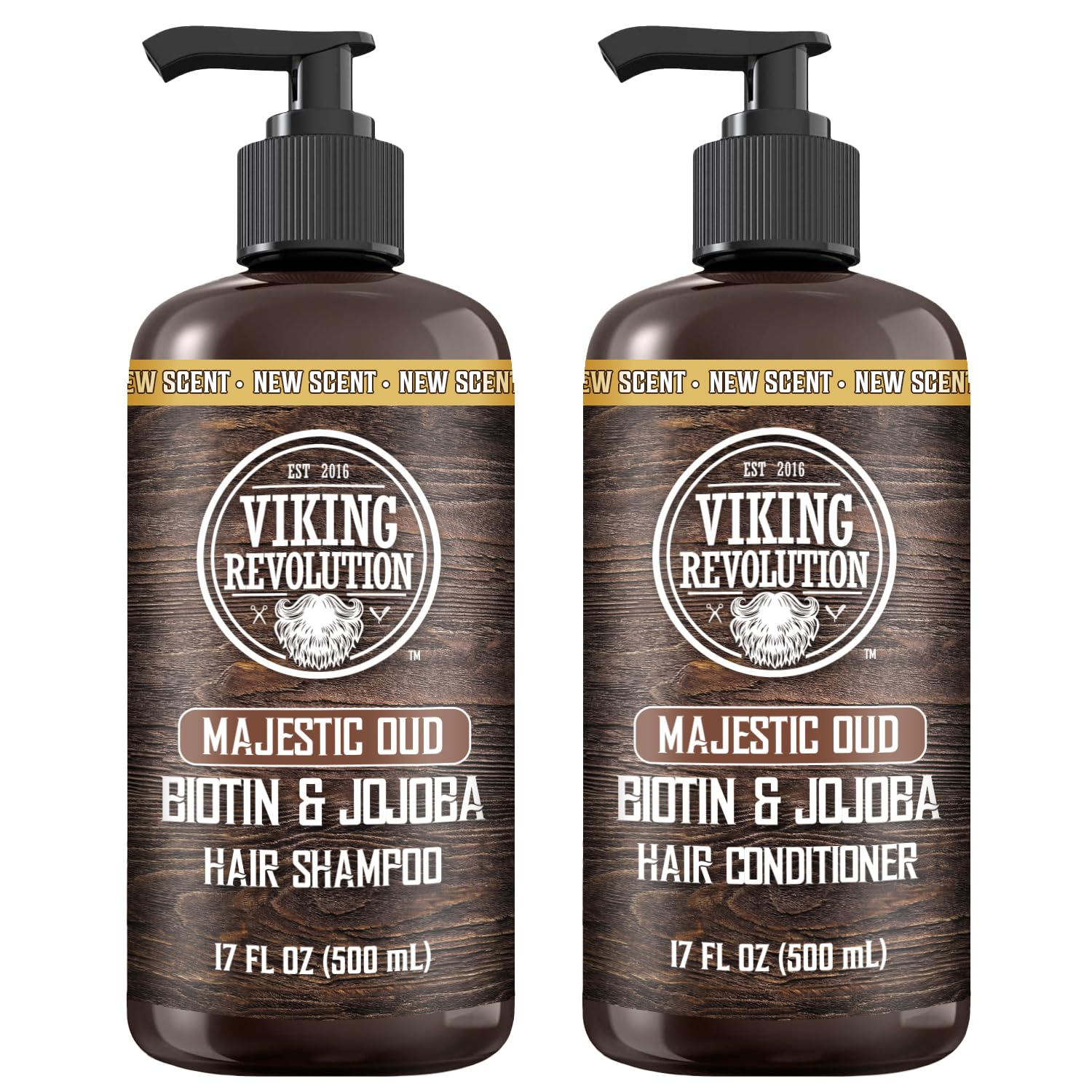 Majestic Oud Mens Shampoo and Conditioner Set with Biotin and Jojoba Oil - Natural Hair Shampoo and Hair Conditioner for Men with Vitamin B5 - Mens Shampoo for Thinning Hair (17Oz)