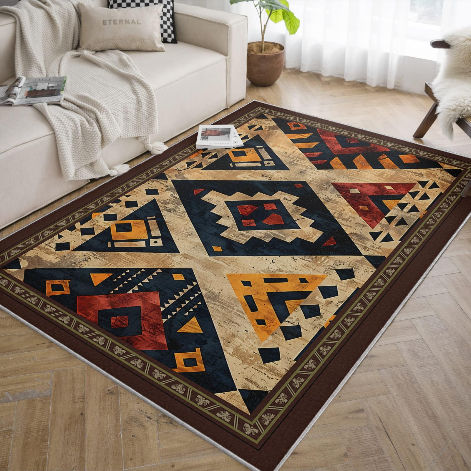 Tapis minimaliste 180x200cm antidérapant à poil bas pour chambre