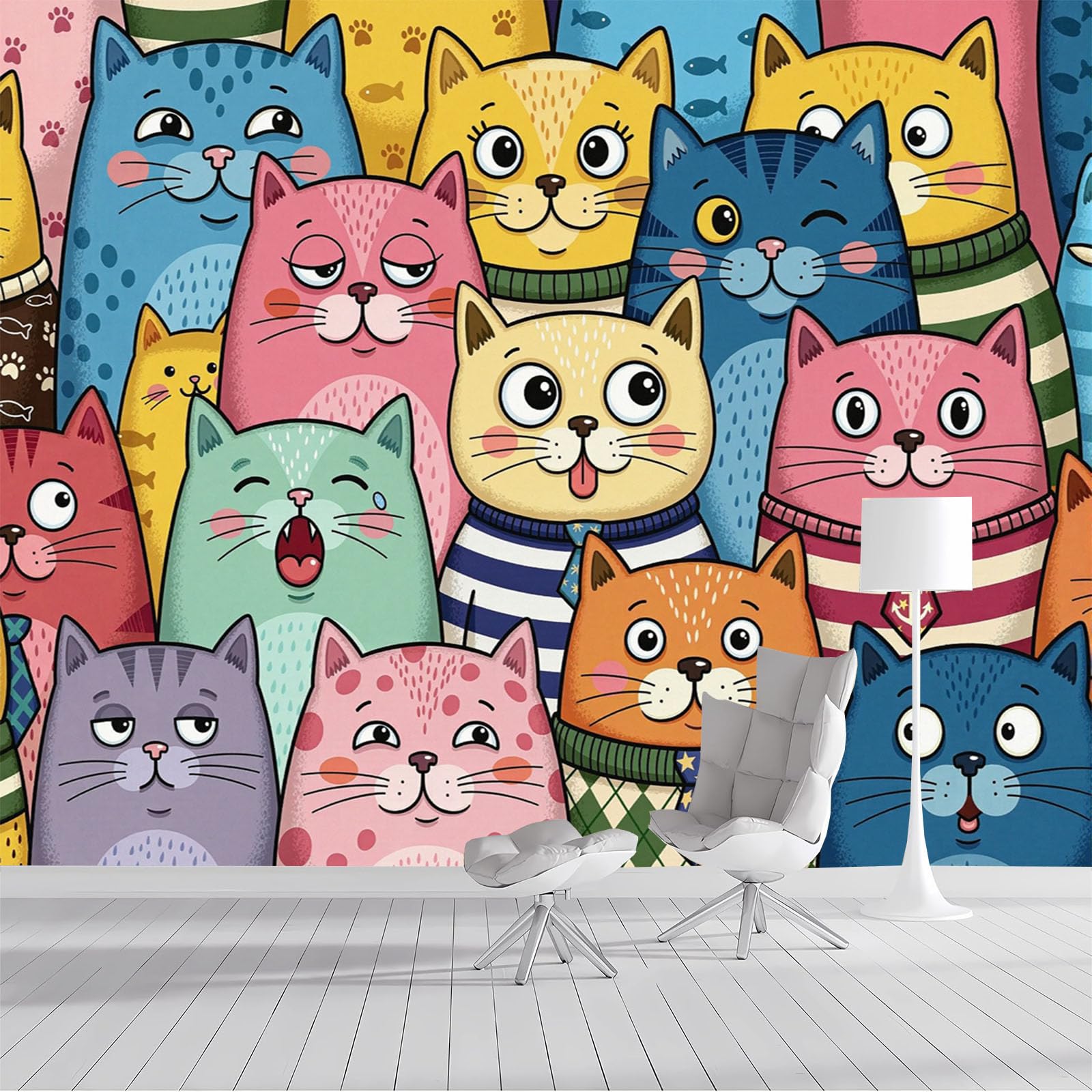 Papier peint panoramique animaux 250x175 déco chambre enfant
