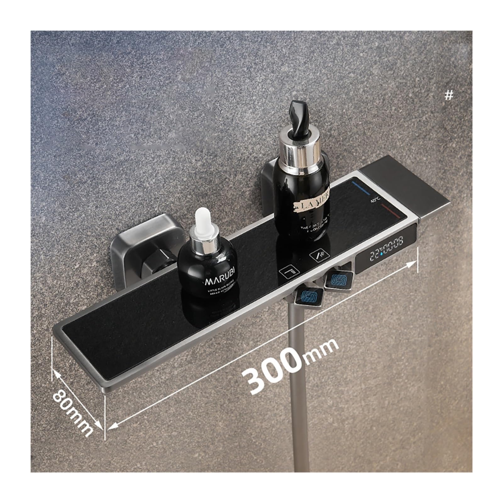 Sistema de ducha de baño con Juego de ducha con pantalla digital for el hogar pequeño, simple dividida en gris plomo sin rociador superior for baño del para la renovación del baño de la casa(Blauw)