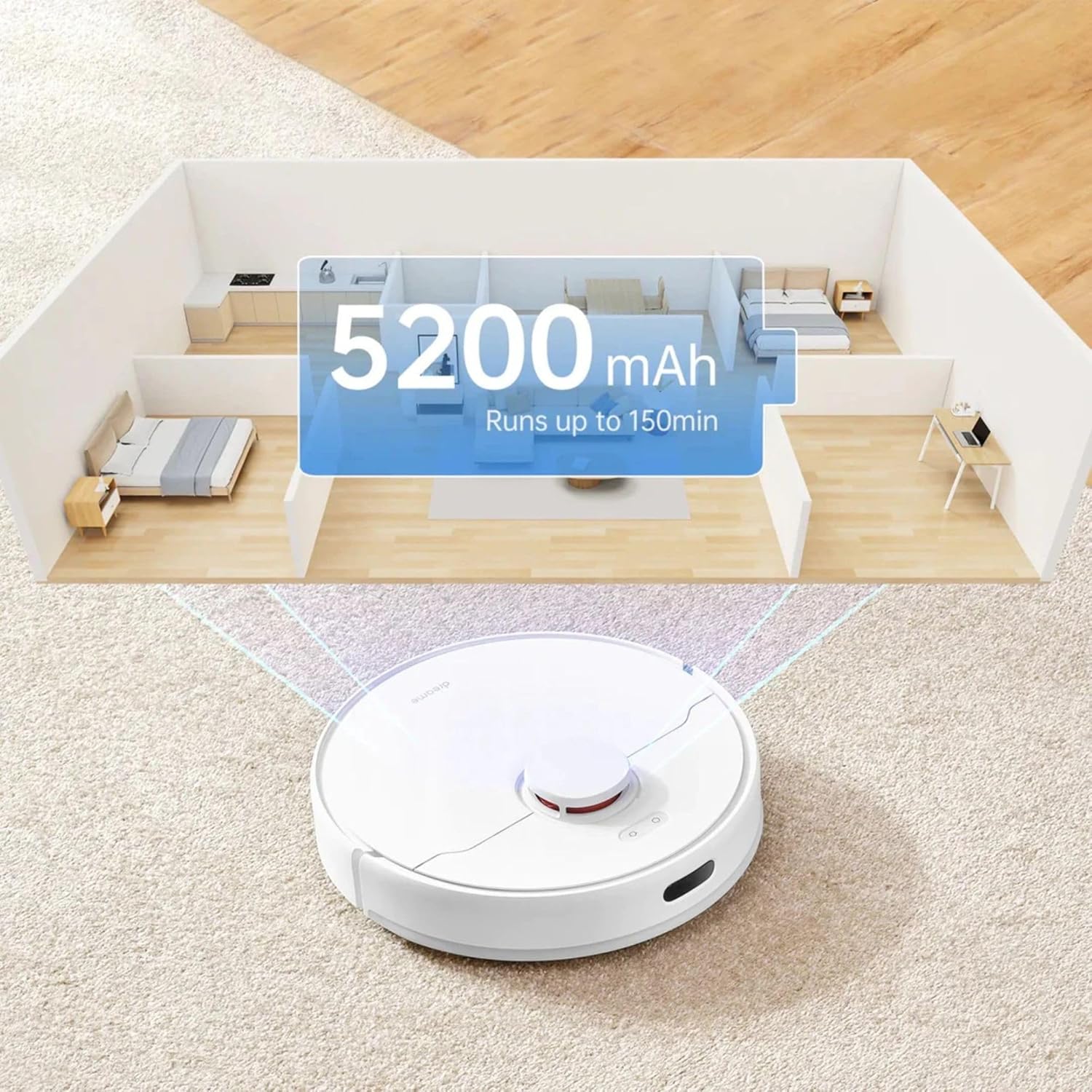 dreame D10 Plus Robot Vacuum and Mop with Self-Emptying Base for 45 Days of Cleaning, Robotic Vacuum with 4000 Pa Suction and LiDAR Navigation, Compatible with Alexa, Wi-Fi Connected