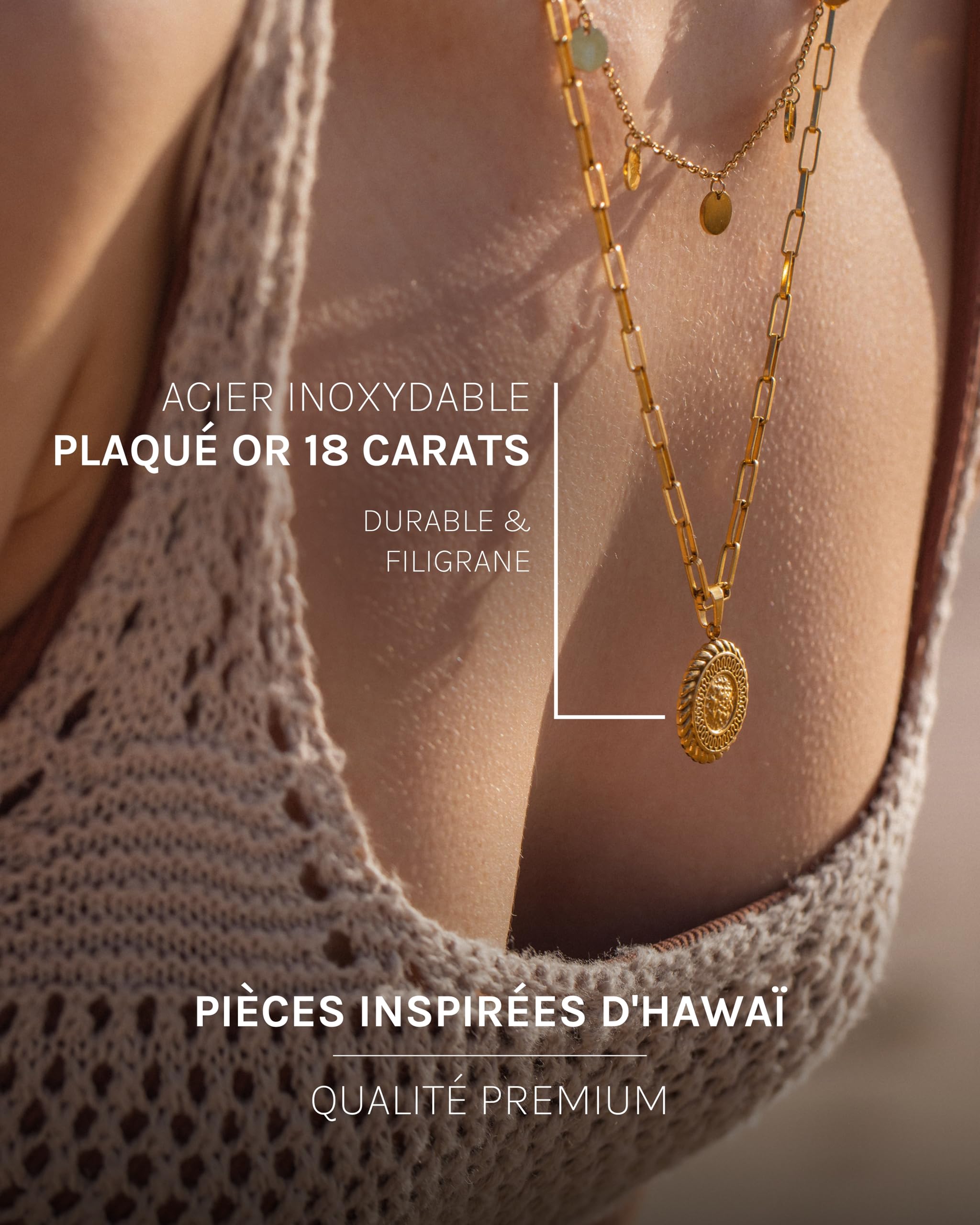 Purelei Waina Bijou pour Femmes – Collier pour Femmes en Acier Inoxydable Durable – Résistant à l'Eau – Longueur réglable 50-55 cm – Collier pour votre style