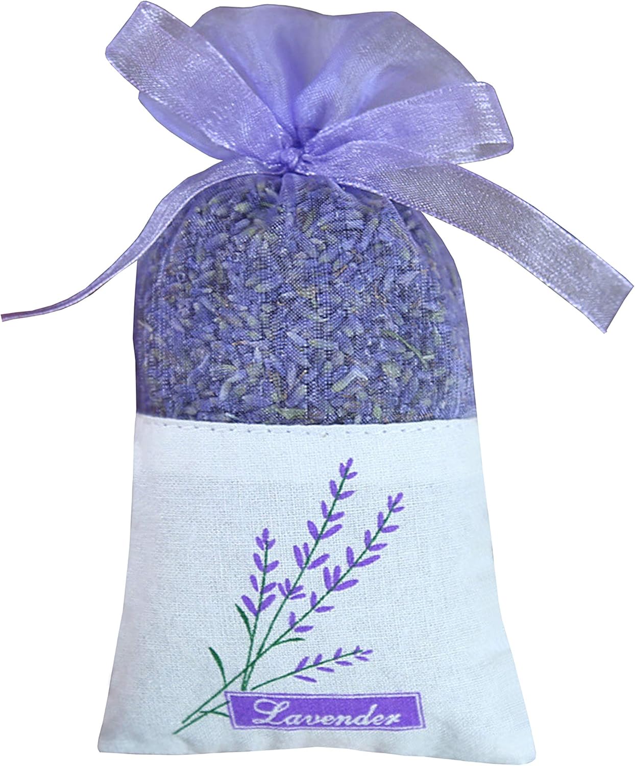 Sanrich 50PCS Lavender Sachet Bags Empty Purple Gauze Ribbons Cotton-Ramie Sacks (Light Purple)