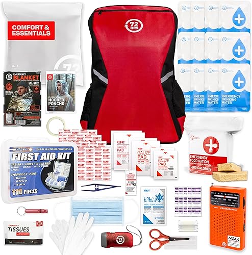 Miniatura 7 de 72 HRS Kit esencial de supervivencia de emergencia  Kit de supervivencia resistente de 72 horas para terremotos, huracanes, tsunamis, invierno,