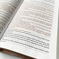 Vista 7 de Biblia KJV ilustrada a mano y grabada con láser, cuero marrón, incluye opción de agregar nombre grabado, regalo personalizado para boda, bautizo