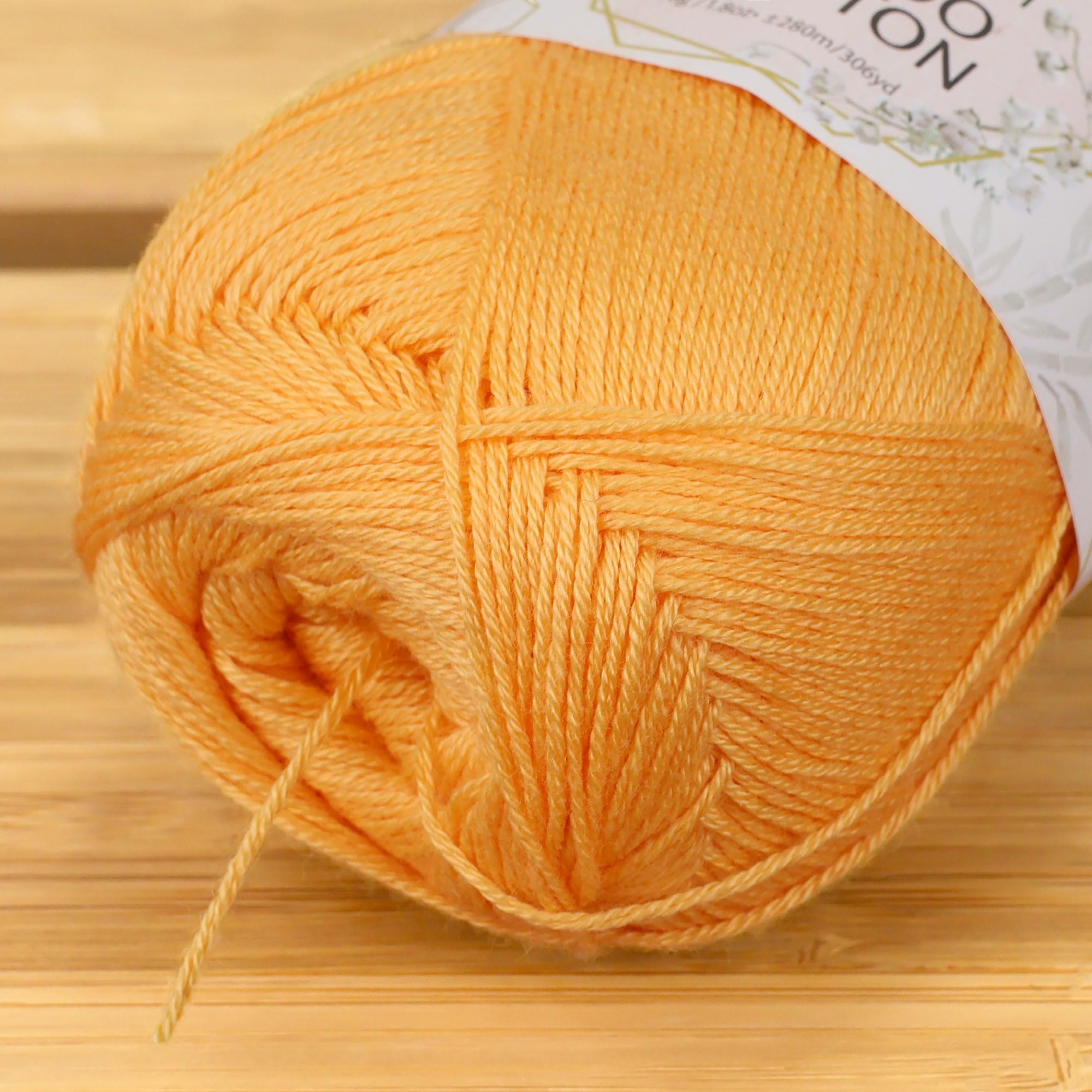 JubileeYarn Baby Soft Bamboo Cotton Yarn - 50g/Skein - Summer Sun - 4 Skeins, 412 Summer Sun - Image 3
