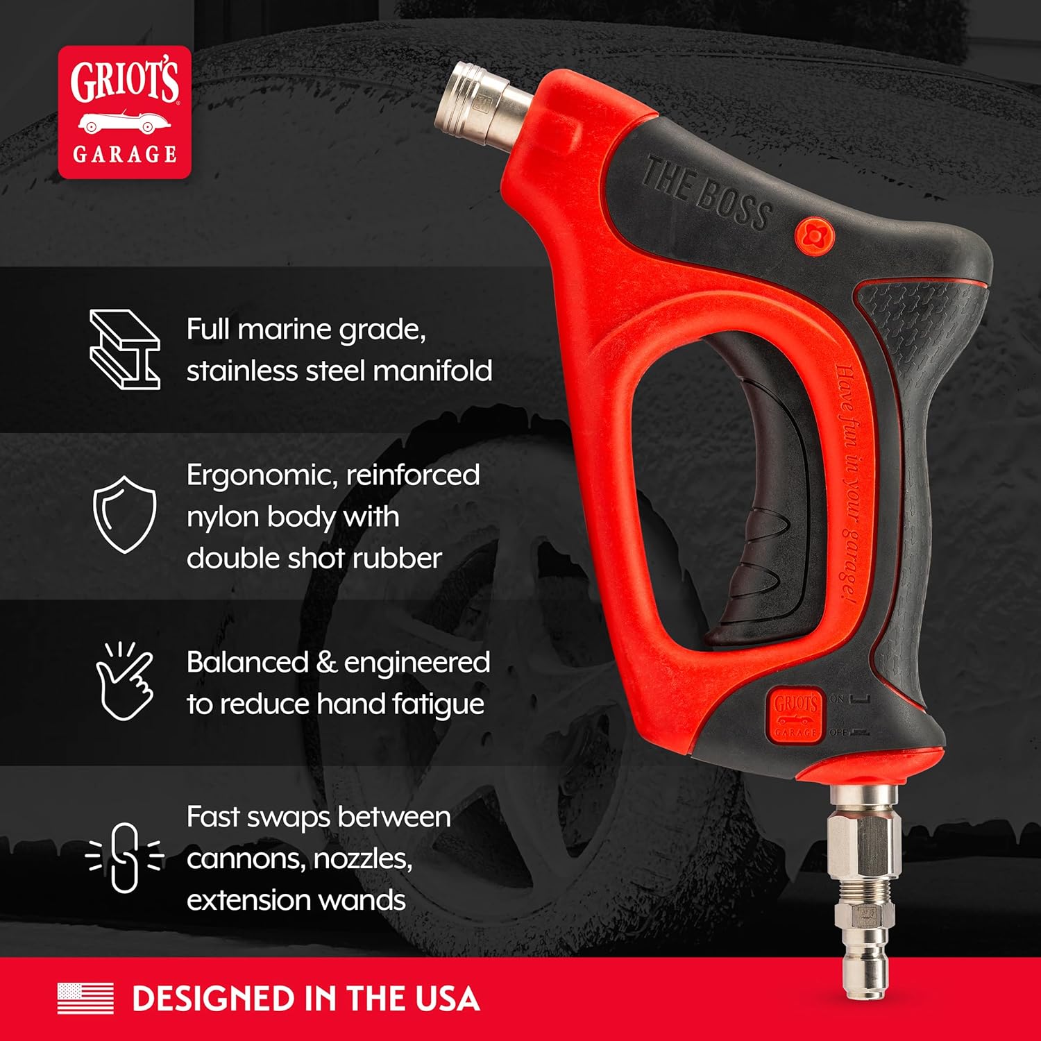 Griot's Garage THE BOSS Foam Cannon, Gun, and Nozzle Kit for Car Washing and Detailing, 2.5 Orifice For Power Washers With 1.9 GPM or Less