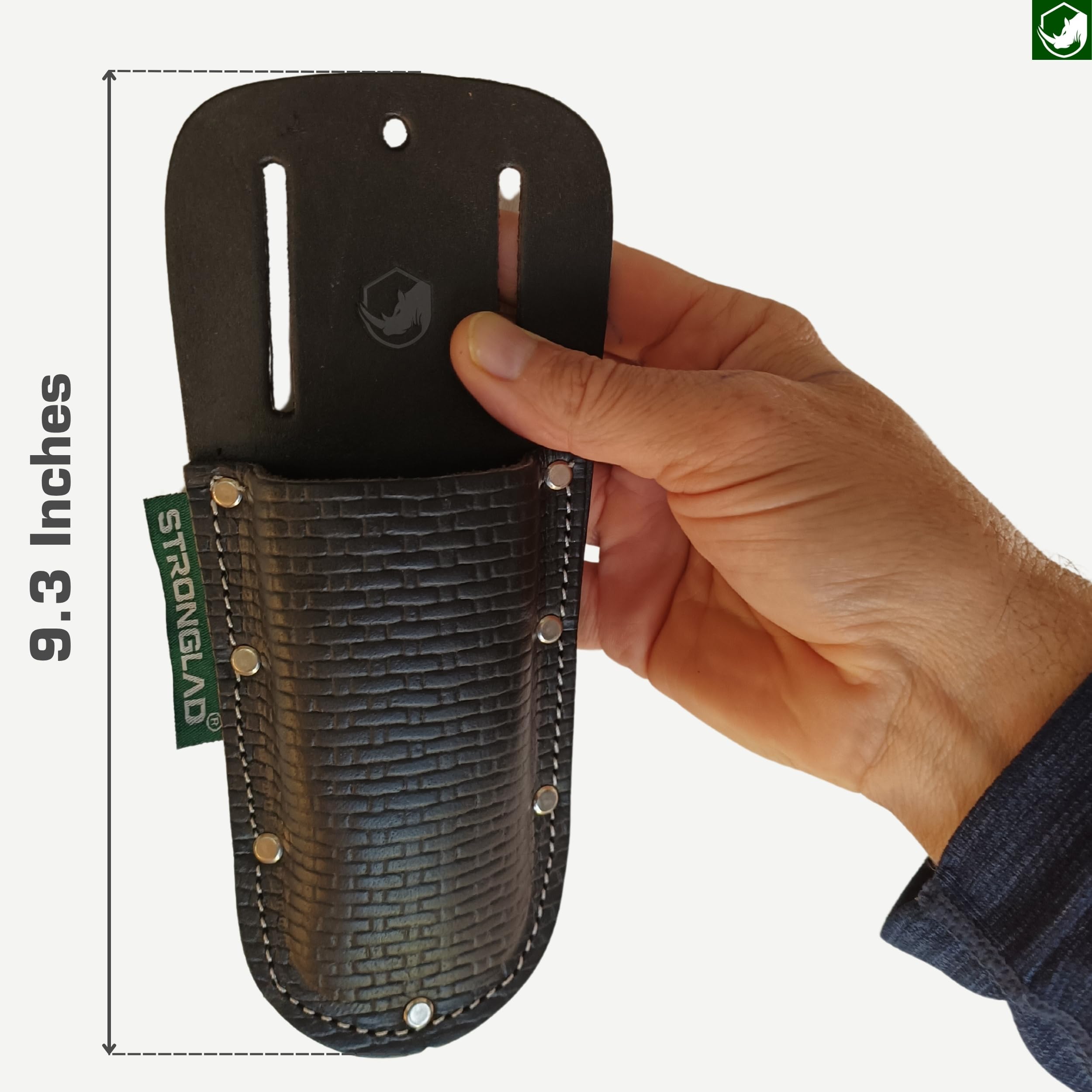 STRONGLAD Funda de piel de grano superior en relieve, accesorio para cinturones de herramientas y bolsas para electricistas, EPR4 marrón