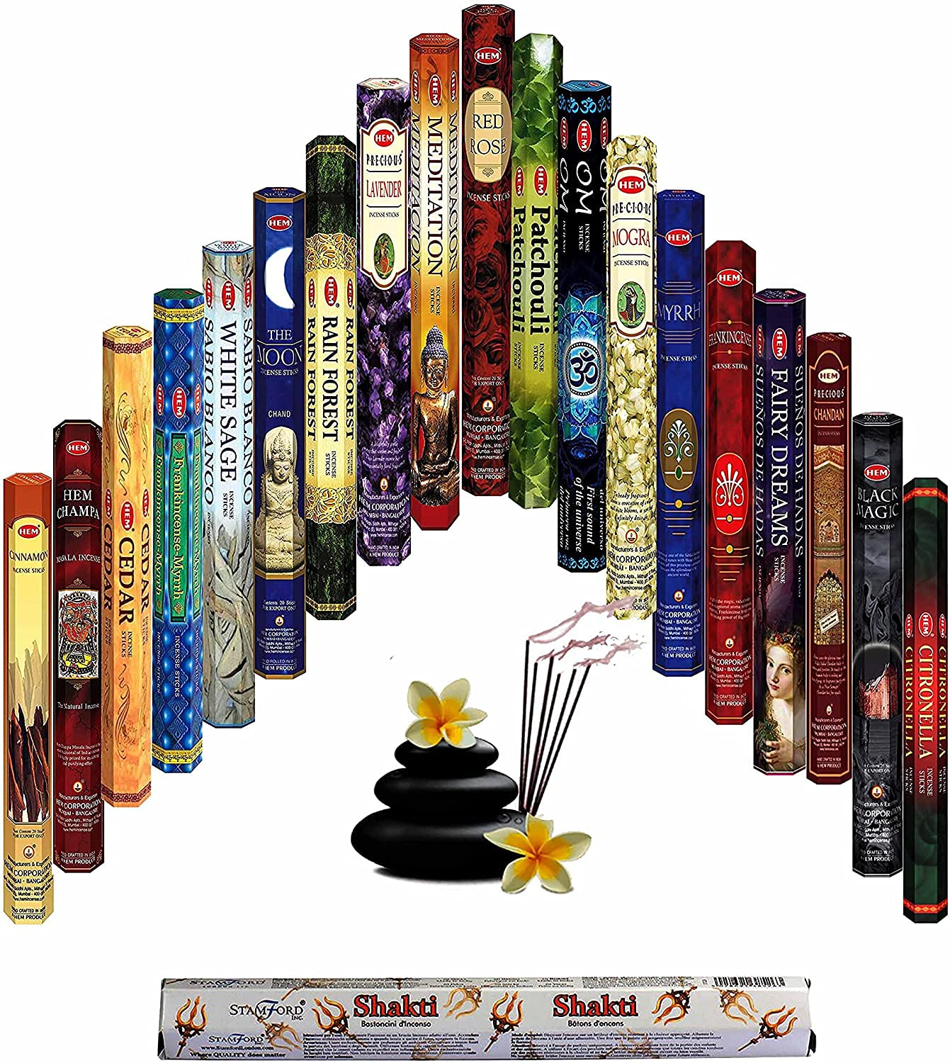 Giftbrit Hem Incense Sticks Various Fragrances 20 Packs Total 400 Sticks(20 Packs x 20 Sticks) | Best for Meditation,Yoga,Aroma Therapy, Relaxation
