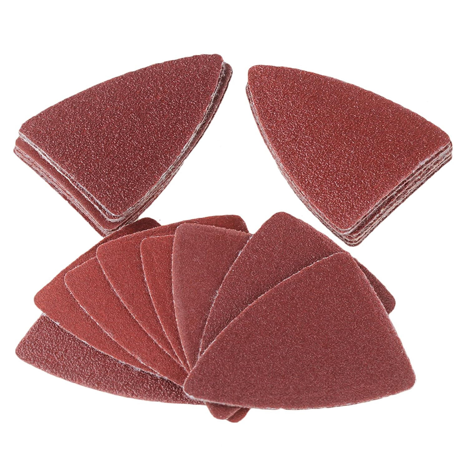 100pcs 52x38mm Finger Detail Sander Sandpads Assorted 60/80/120/180/240 Grits(20Pcs of Each) Brown