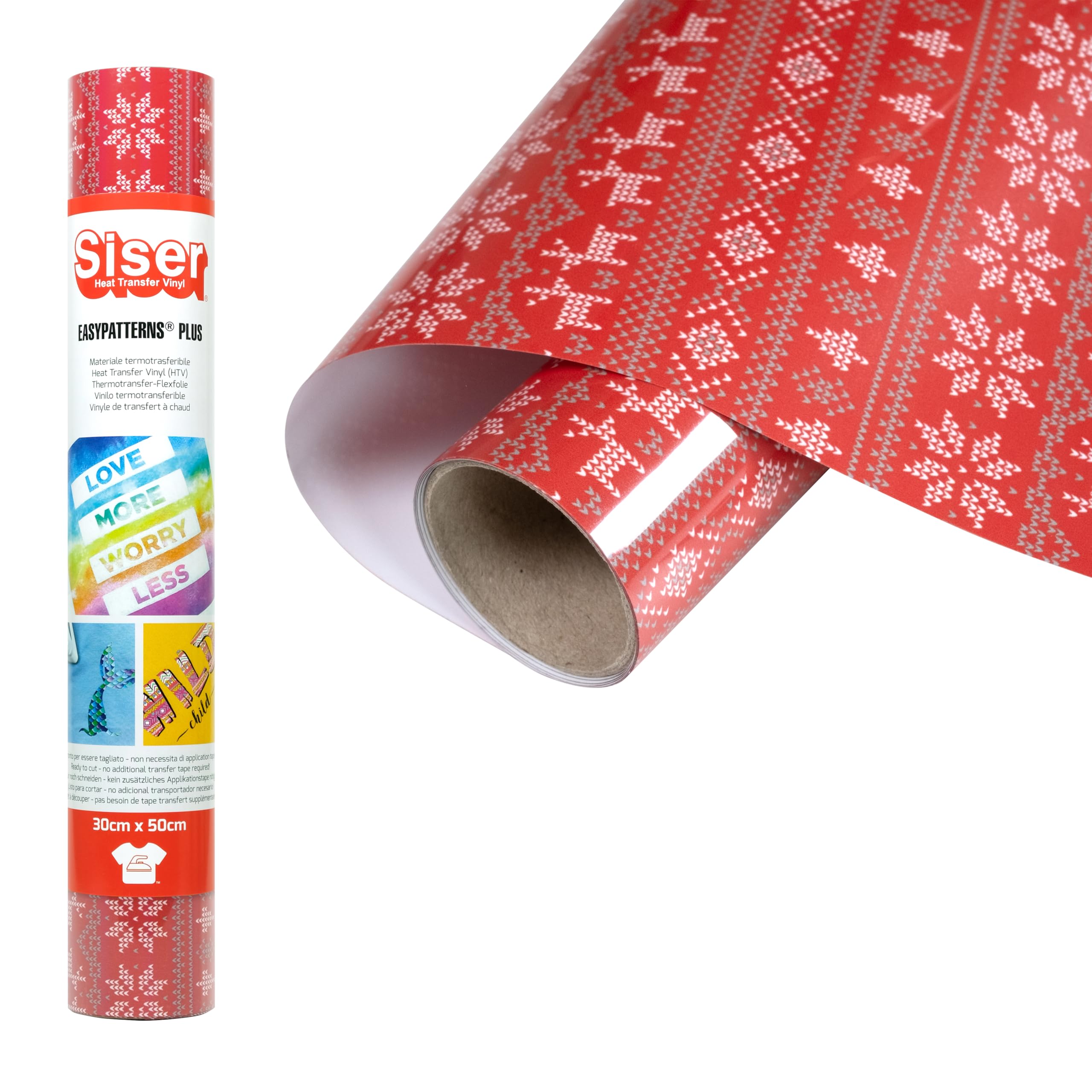 Siser Easypatterns PLUS Sweater Knit, 30cm x 0,5 mt, vinile termotrasferibile termoadesivo per la personalizzazione di abiti, accessori e tessuti d'arredo, adatto all'abbigliamento dei bambini.