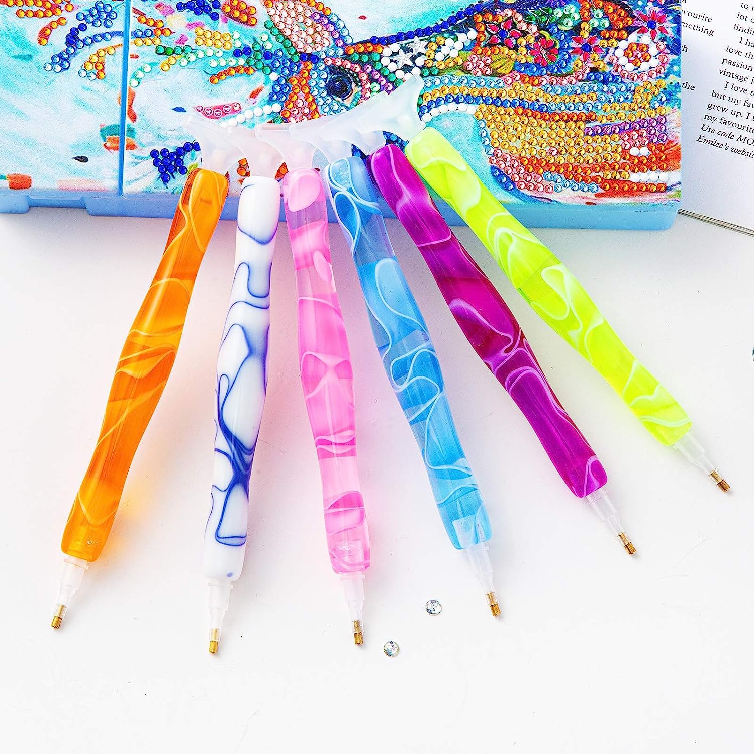 Diamond Painting Penna, Ergonomica Diamond Painting Pen con Testine di Ricambio, Diamond Painting Accessori Kit/Diamond Painting Kit per 5D Diamanti per Pittura,Strass per Nail Art Artigianato DIY