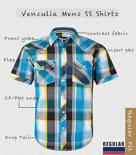 Miniatura 3 de Camisa casual para hombre estilo western con botones, de manga corta, dos bolsillos