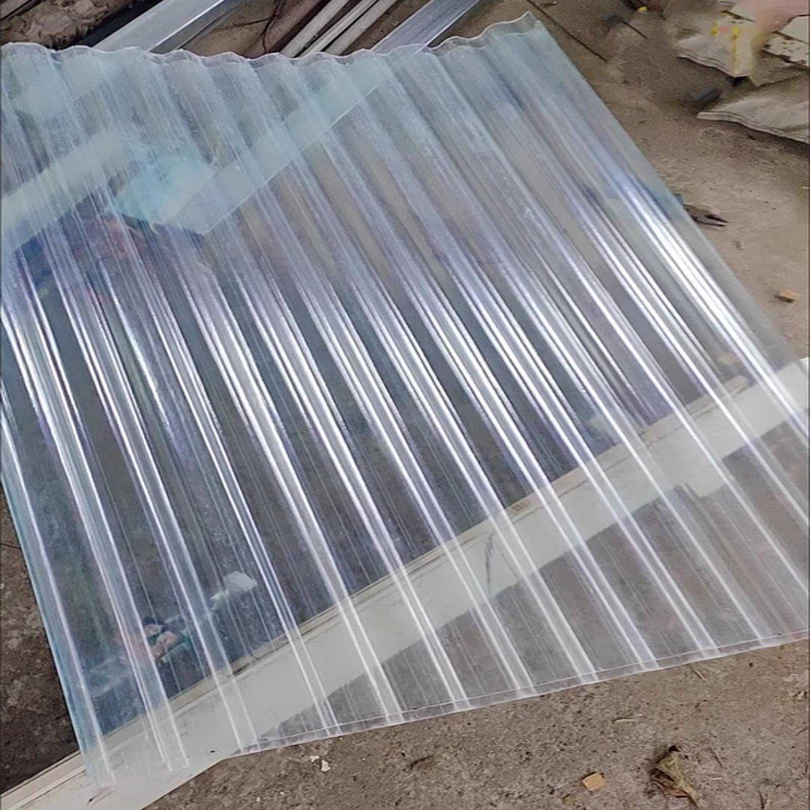Zhaomi 1Pcs 1.2Mm Roofing Sheets,Anti-Uv Fiberglass Daylighting Panels,Heat-Insulating Fiberglass Daylighting Panels,Frp Roofing Cladding Panel,Impact Resistance Rainproof Board (0.9×1.4M,)