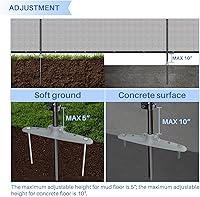 Vista 6 de E&K Panel de Valla de Privacidad para Exteriores 5'x12' Independiente para Patio Trasero Piscina Valla Temporal de Jardín para Perros con Postes