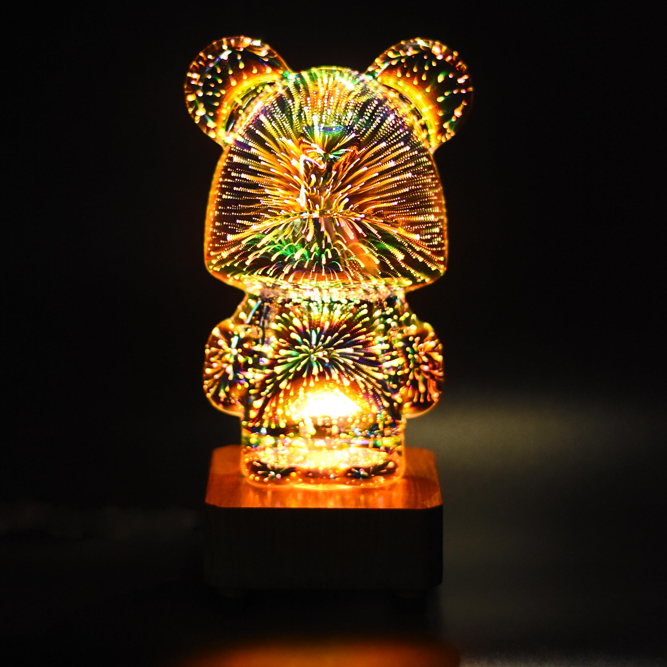 Bear Night Light 3D Decorations Bedside lamp Colorful LED 3D Night Light, Lamp for Bedroom, Ideal Birthday Gift for Teens Boys and Girls