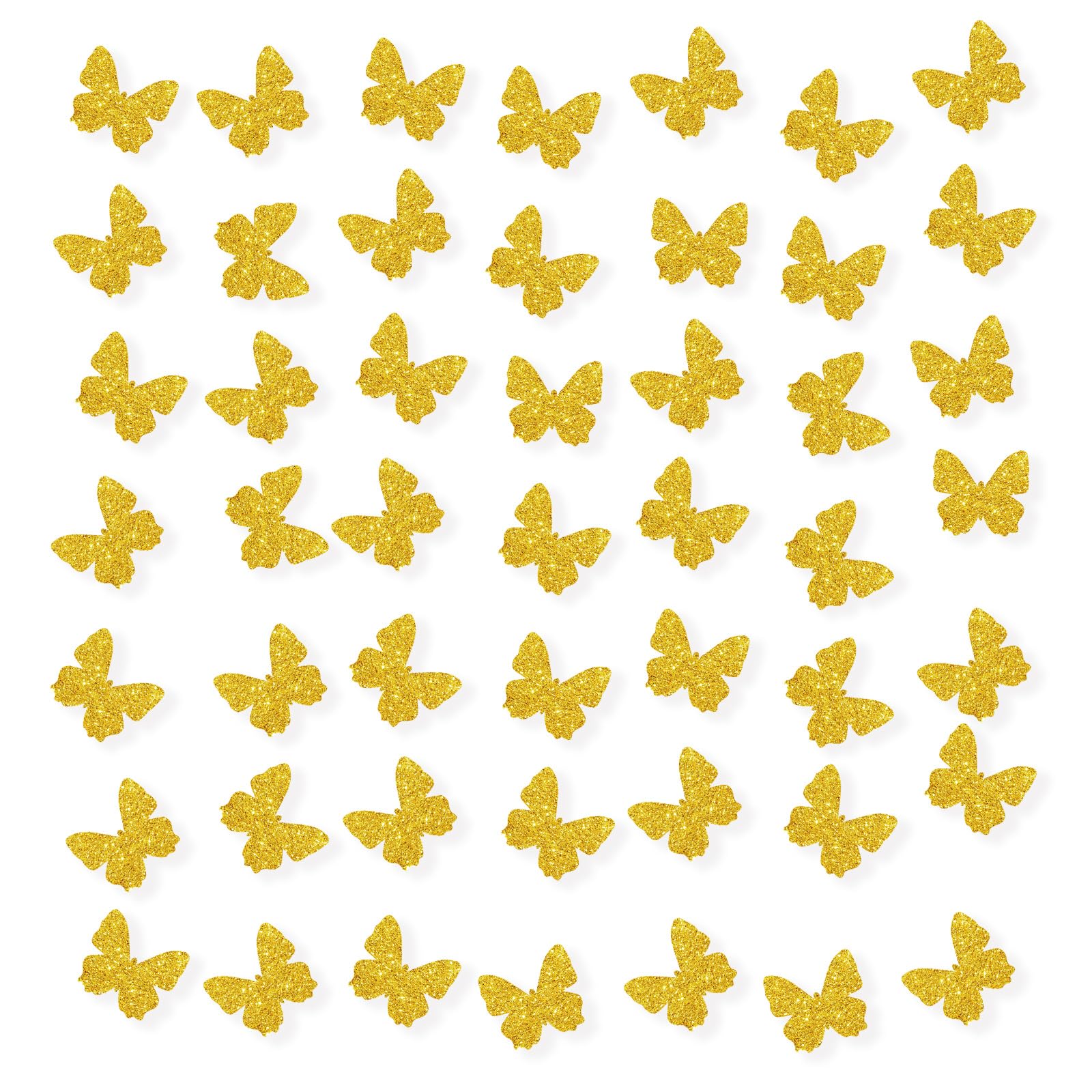 100 confeti de mariposa, papel de mariposa con purpurina dorada, confeti de fiesta de mariposa, decoración de pastel de mariposa, decoración de fiesta de cumpleaños temática de mariposa