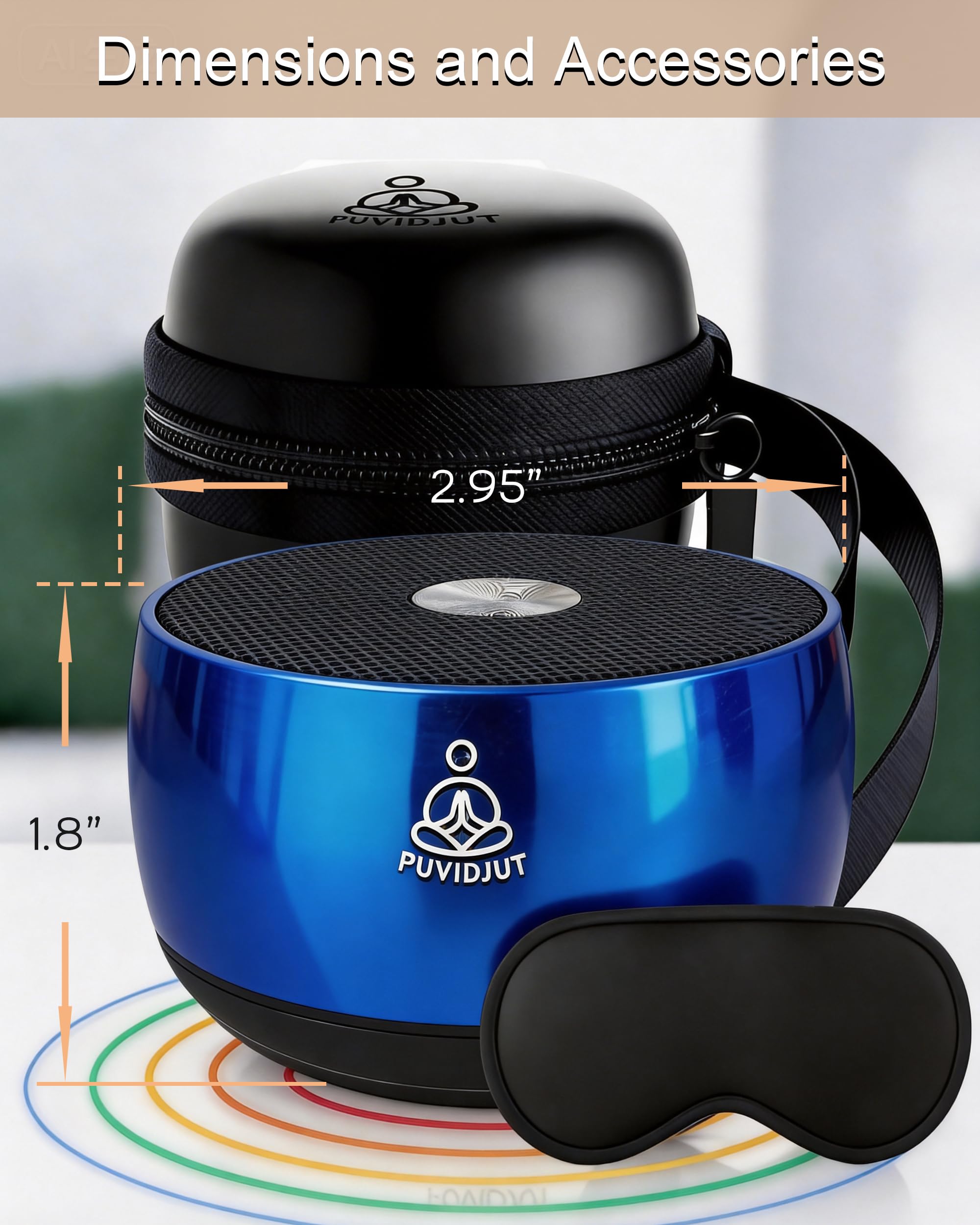 Máquina de sonido para dormir, PUVIDJUT M3 frecuencias puras y tono de cuenco de canto, ayuda inalámbrica para dormir sin ruido blanco para adultos, tamaño portátil, ayuda a relajarse y calmarse y