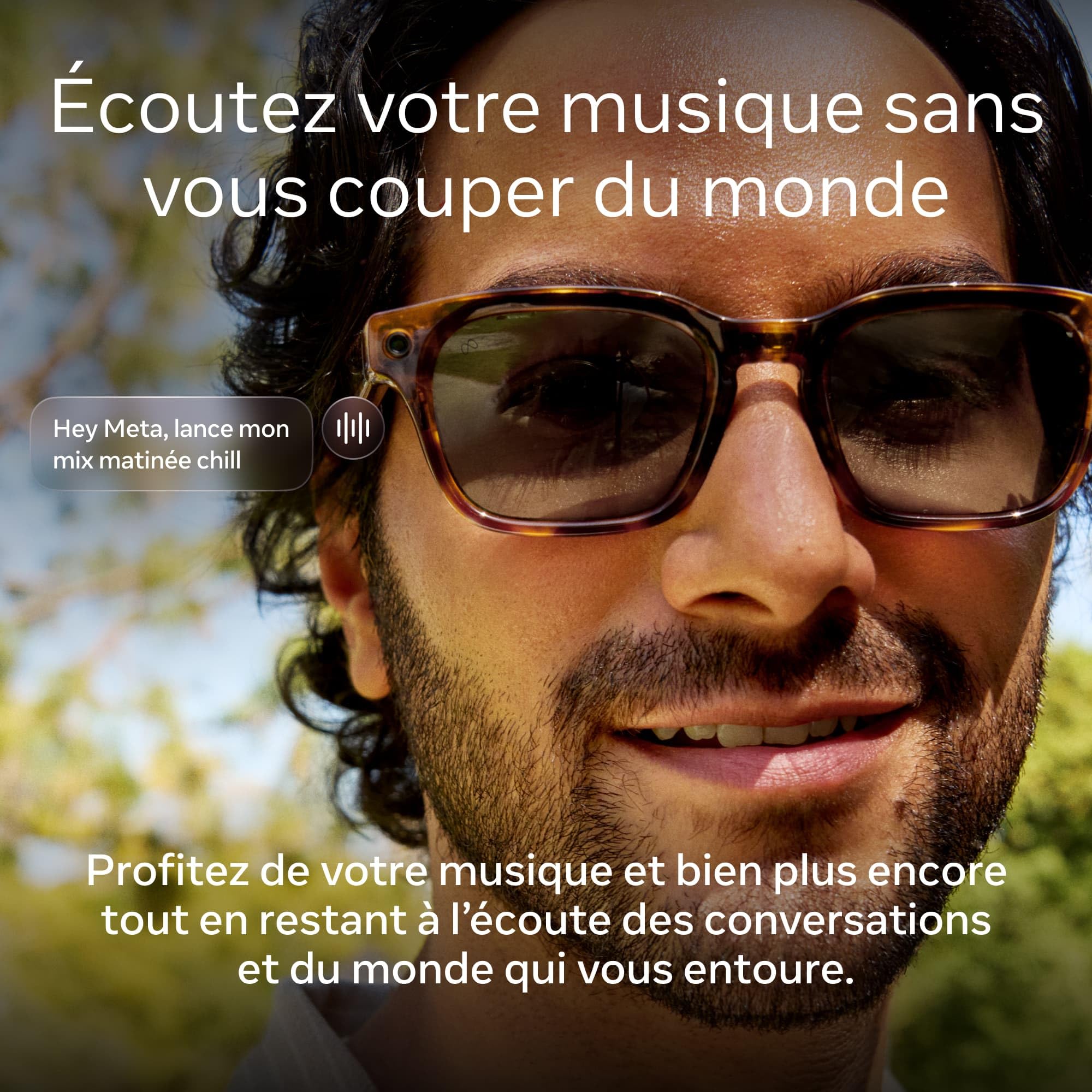 Meta Adventurer Grande taille Noir classique | Lunettes IA pour femme et pour homme — Meta AI, Caméra 12 Mpx, Traduction simultanée — Résolution 3K HD — 8+ heures d’autonomie — Verres marron