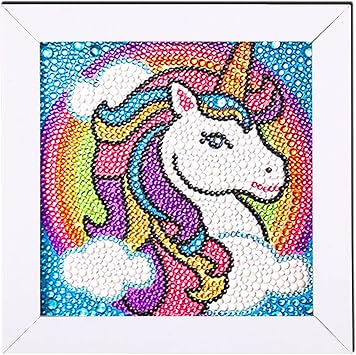 Amazon Co Jp Yamoxls ダイヤモンドアート セット ビーズキット 全面貼り付けタイプ 額縁付き 初心者 絵画 5d モザイク Diy 手作り 手芸 可愛い ハンドメイド 刺繍 飾り 塗装ツール 大人 子供 学生 人気 簡単 暇つぶし ユニコーン02 ホビー