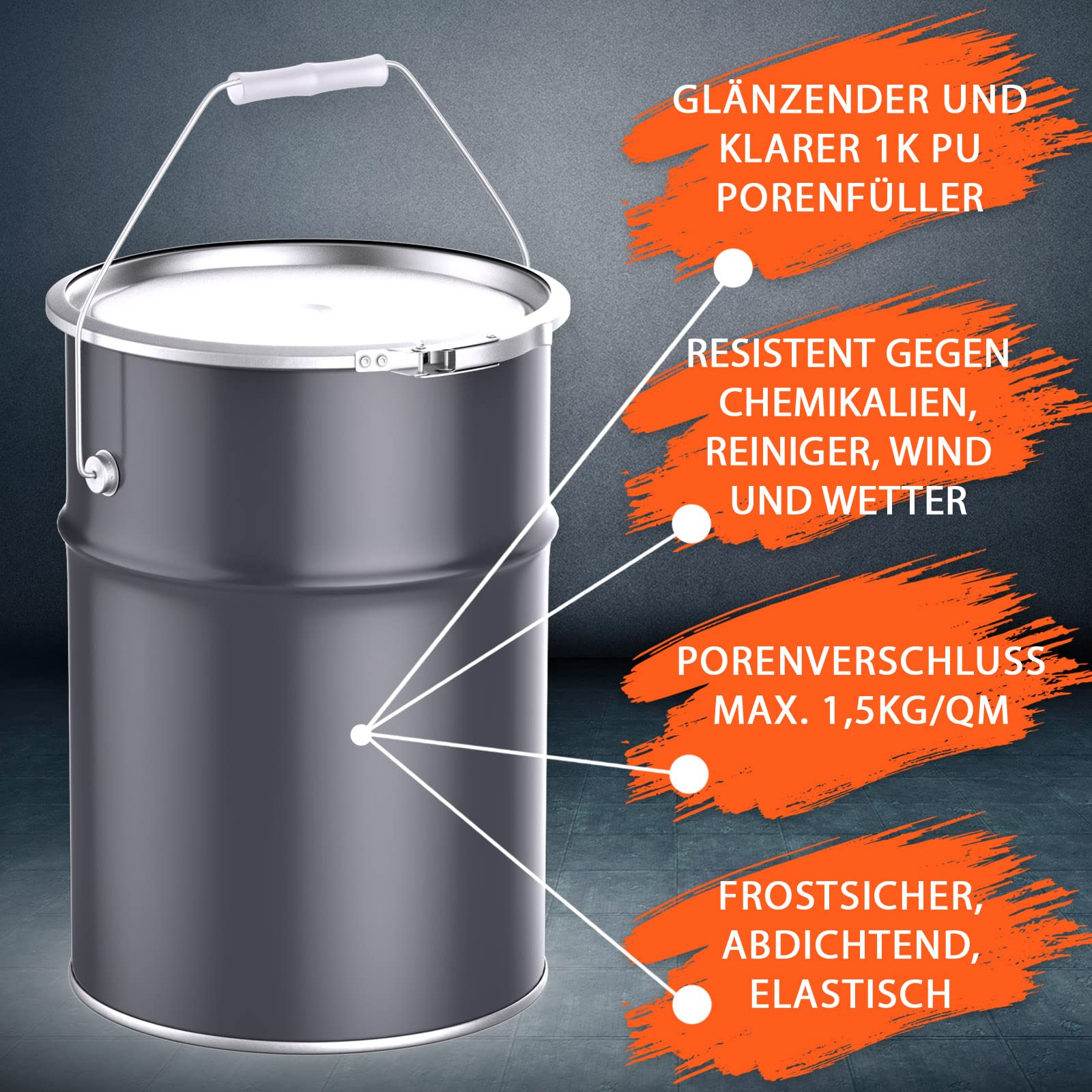BEKATEQ 1K PU Porenfüller für Steinteppich außen, UV-fest, 5kg farblos glänzend - kein Vergilben, elastisch, abdichtend, einfache Verarbeitung BK-669PU