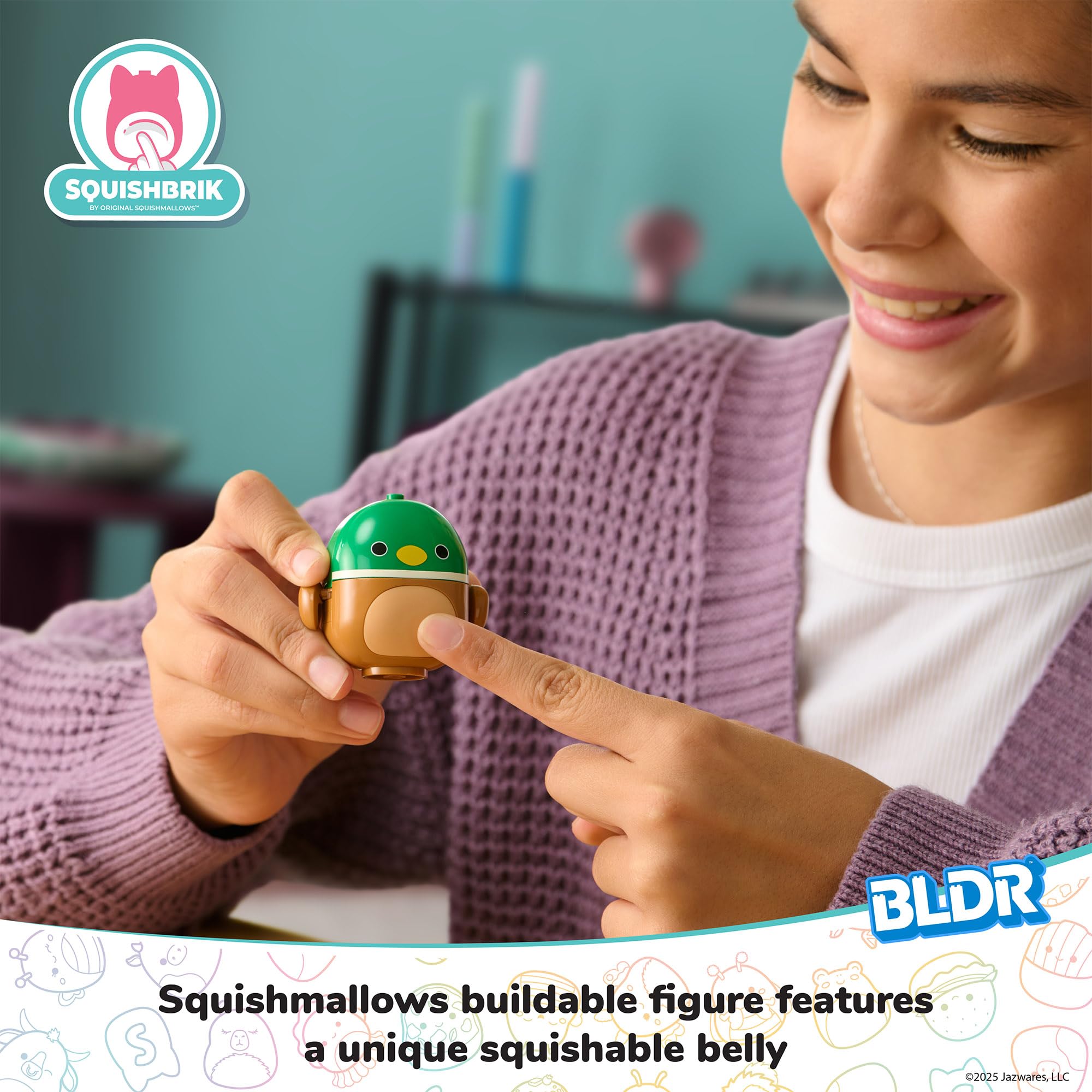 BLDR Squishmallows 121-piece Avery’s Ball Game Building Set 0044 - Includes Squishmallows Buildable Figure Avery, Green - Image 3