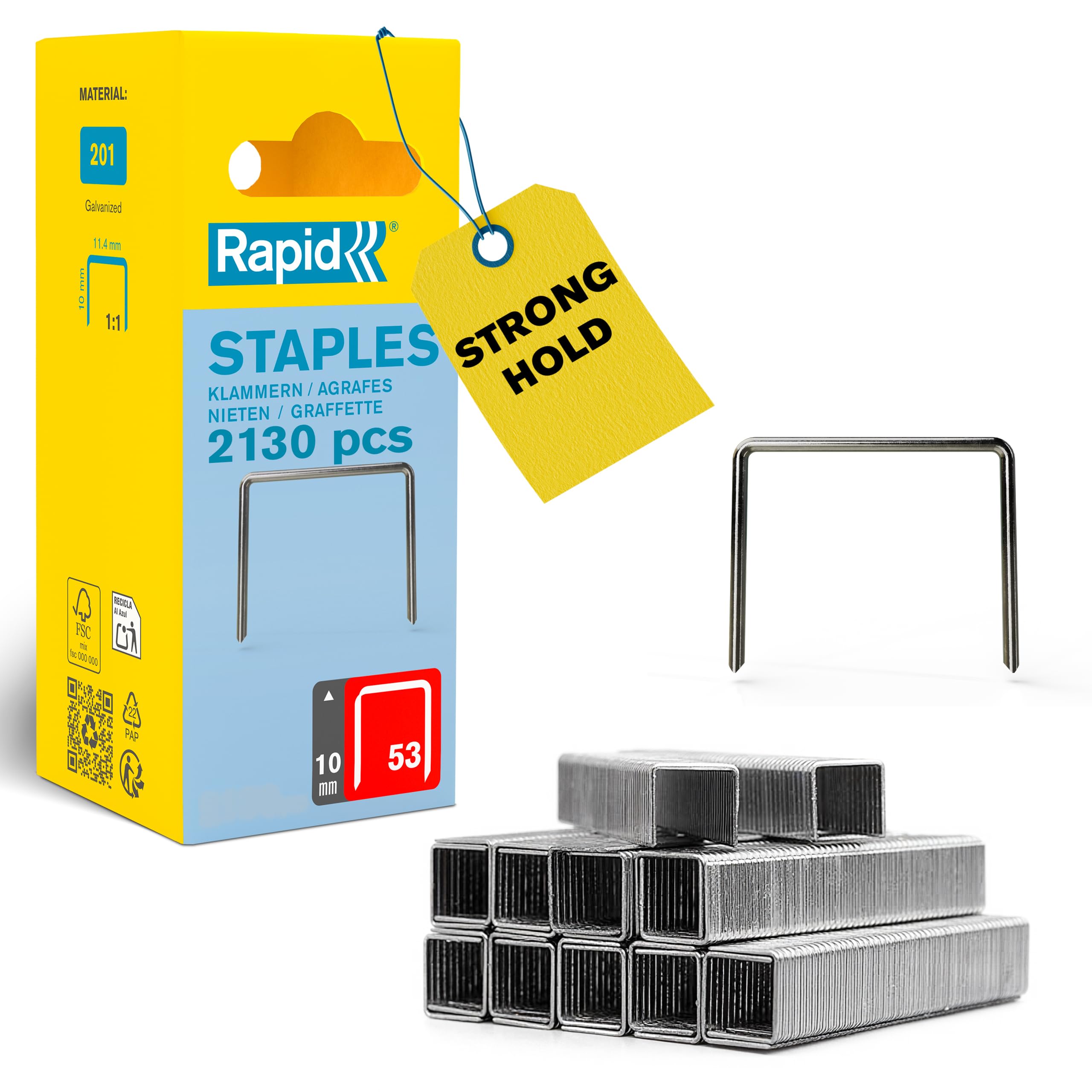 Rapid 5000743 53/10B 10mm Galvanised Staples (Pack 2000)