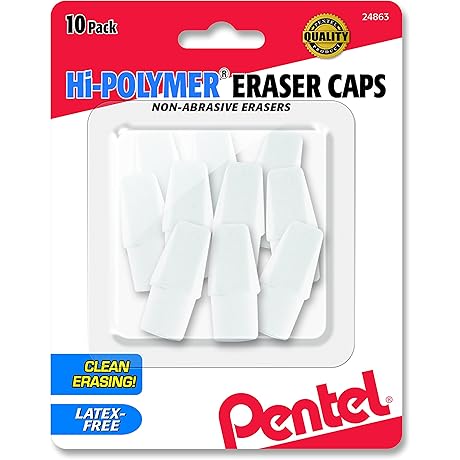 Hi-Polymer White Cap Erasers10-Pk: The Ultimate Erasing Solution for Borras Escolares