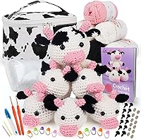 Vista 16 de Aeelike Kits de aprendizaje de ganchillo para principiantes, kit de inicio de ganchillo con todo, hilo acrílico de 1093 yardas para ganchillo, juego