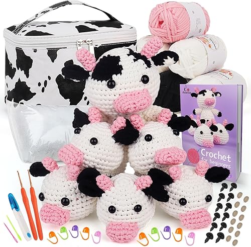 Vista 60 de Aeelike Kits de aprendizaje de ganchillo para principiantes, kit de inicio de ganchillo con todo, hilo acrílico de 1093 yardas para ganchillo, juego