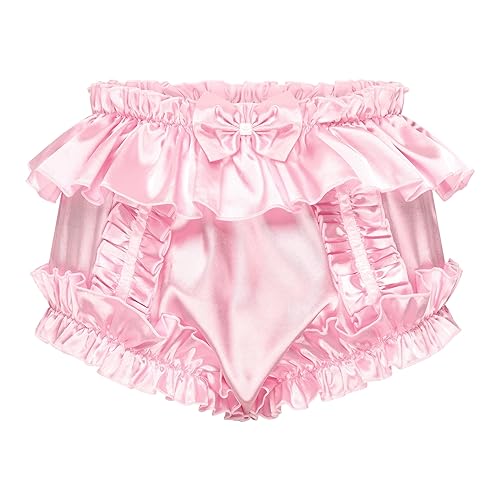 Satini Sissy Frilly Ruffled Silky Satin Full Coverage Adult Diaper