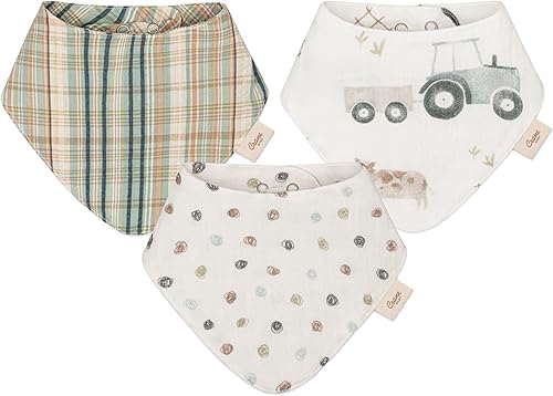 Miniatura 10 de Crane Baby Soft Muslin Baby Bib Set, Cotton Bib Sets Newborn Bibs