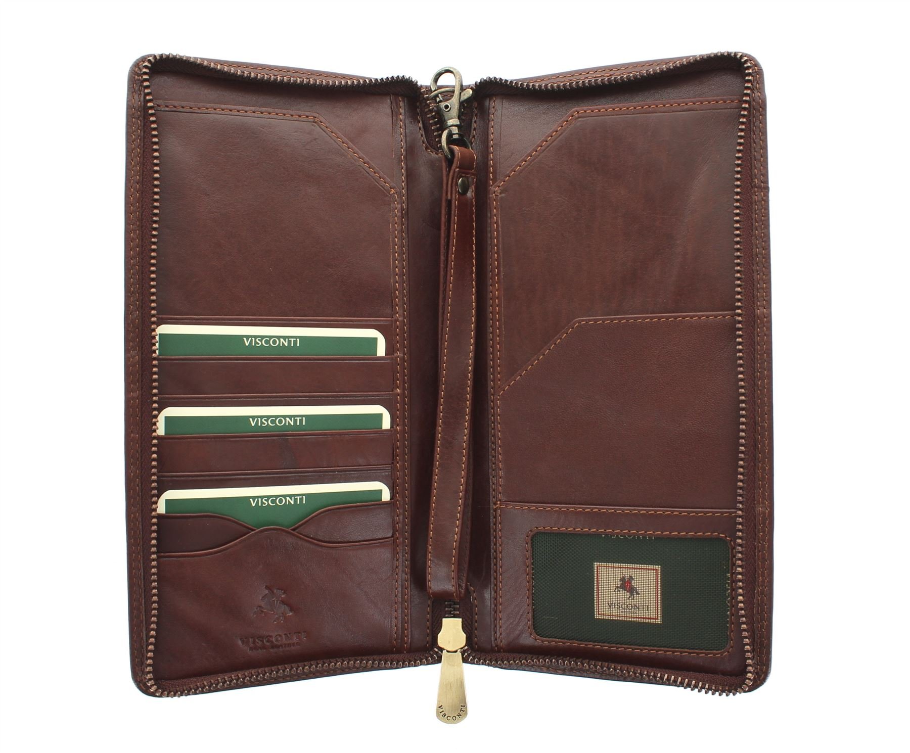 VISCONTI Kollektion Monza Wing, Reisetasche Brieftasche, Leder, mit Handschlaufe MZ101