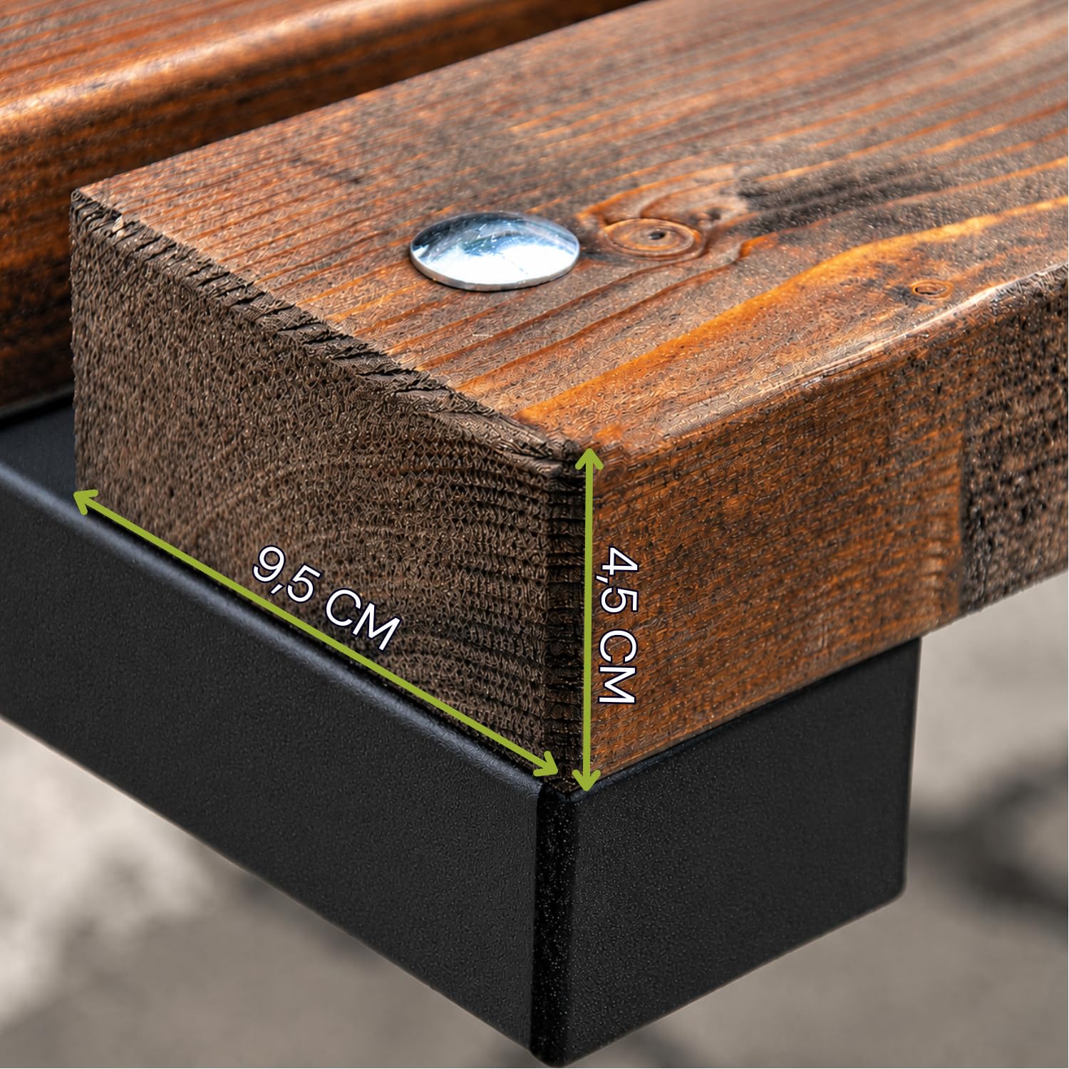 Panchina da Esterno Resistente alle Intemperie - Panca da Giardino in Legno di Abete Scandinavo Levigato, Metallo Verniciato a Polvere - Capacità di 350kg (Boston-BO Marrone 150cm,CE)