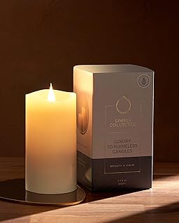 Flickering Flameless Candles Battery Operated with Timer, 800+ Hours Realistic 3D Moving Flame, Battery Candles, Electric LED Candle, Real Wax Pillar, Unscented | Ivory - 3x6 Inches