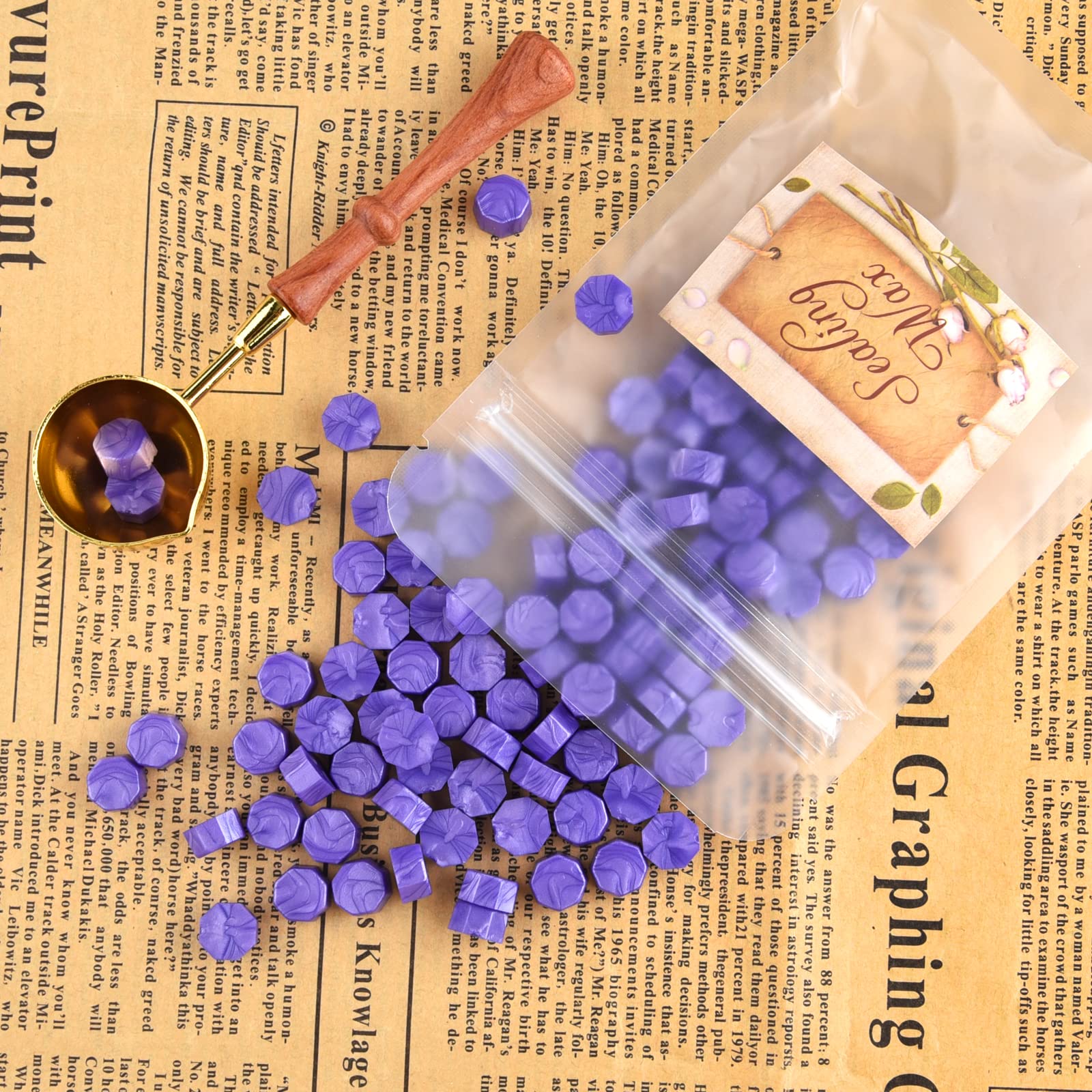 Zegelwaskralen, blauw, 200 stuks