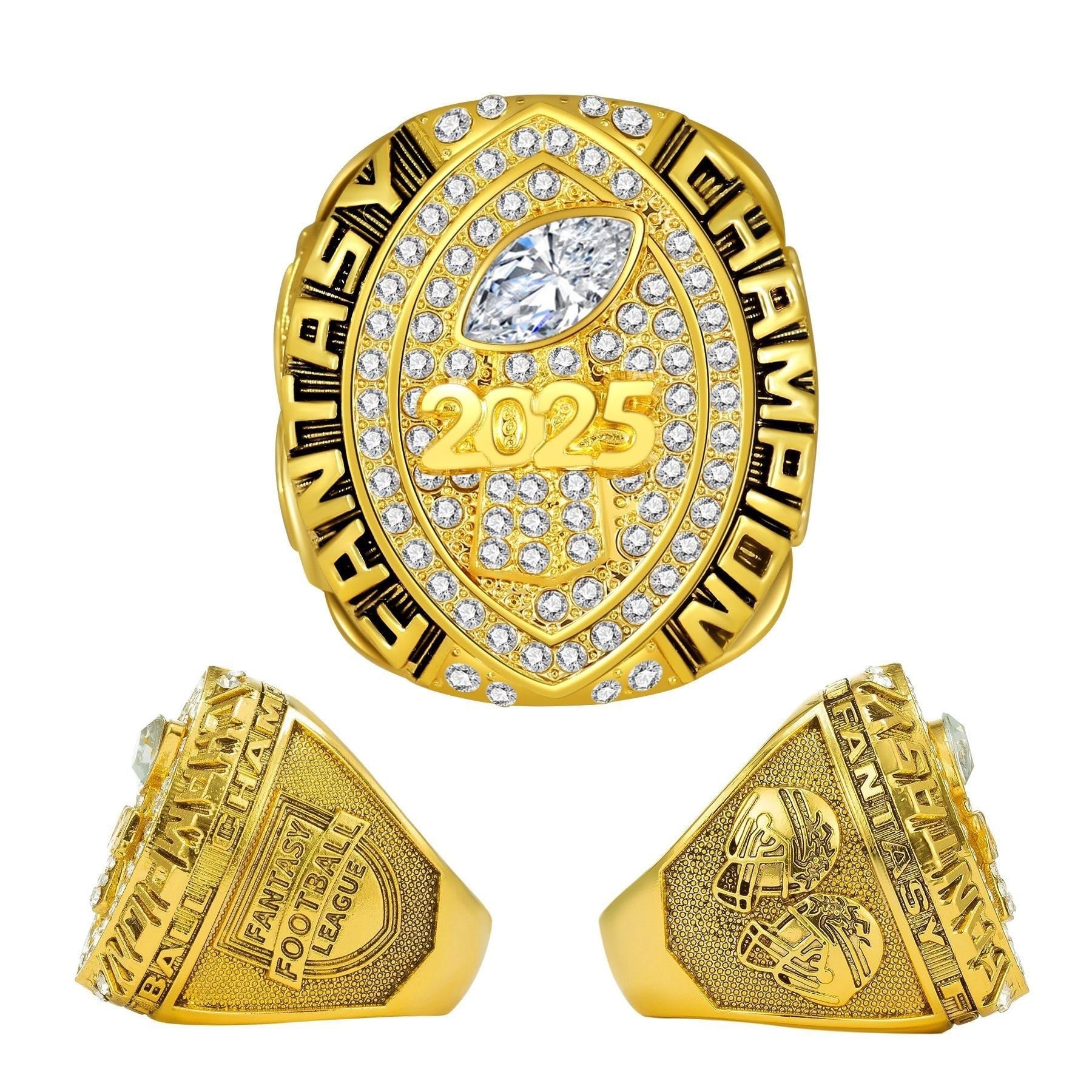 Fantasy Football Rings 2025 Championship Rings Collection FFL Championship Trophy Geschenkbox Ring Display Box