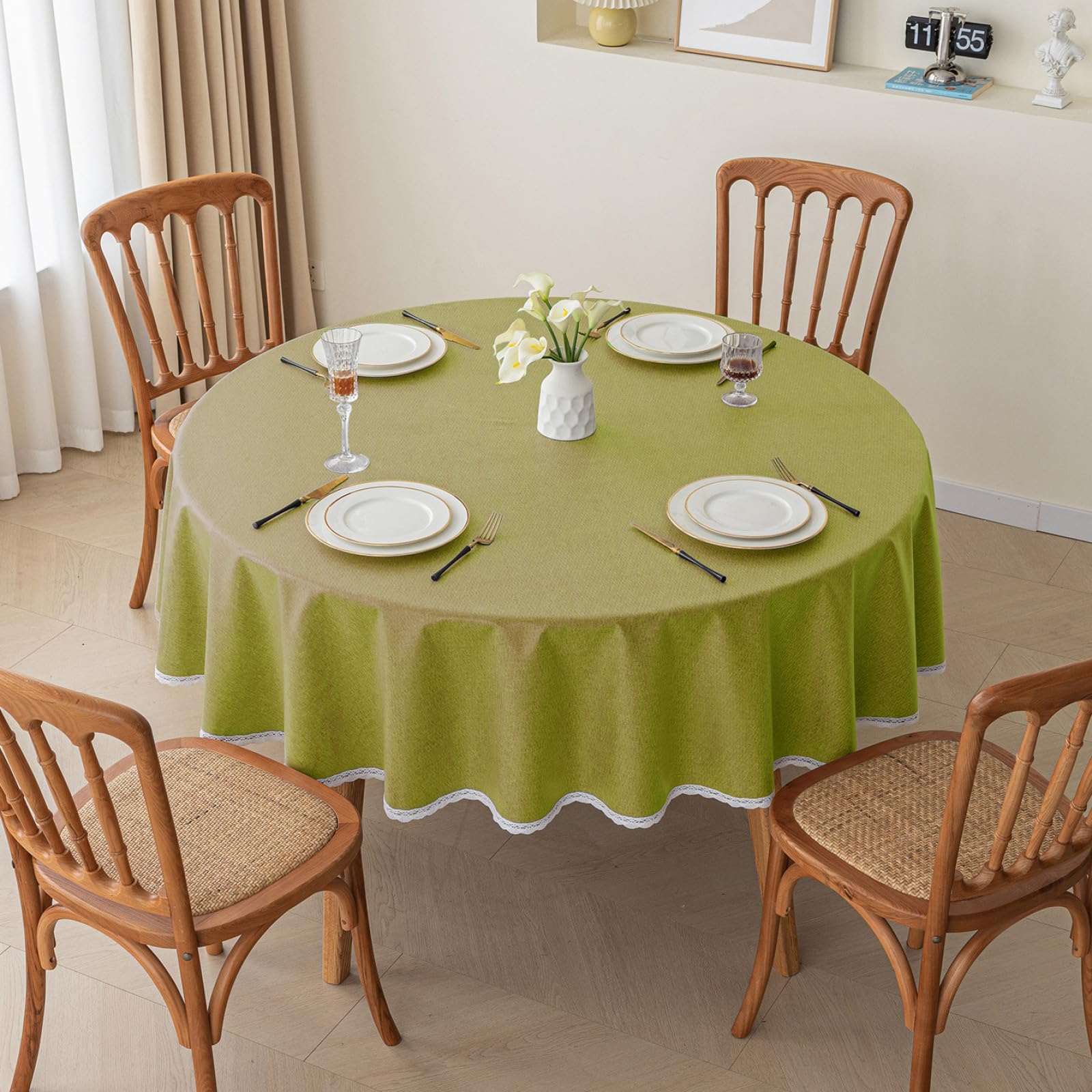 Tovaglia Rotonda Per San Patrizio 152 Cm - Antipiega E Impermeabile - Tessuto Lavabile Per Feste E Sala Da Pranzo