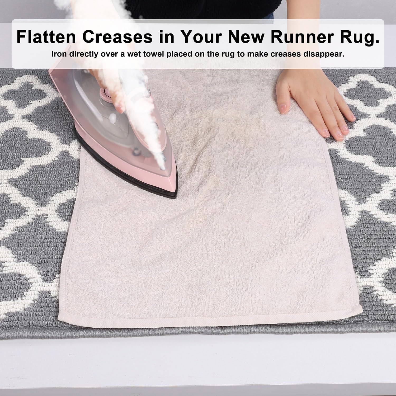 SHACOS Rug Runner Non-Slip 50 x 150 cm Rug Runner Hallway Washable Rug Runner Hallway Modern Hallway Runner Kitchen Rug Non-Slip Washable Corridor Rug Runner for Hallway, Kitchen, Entrance, Grey