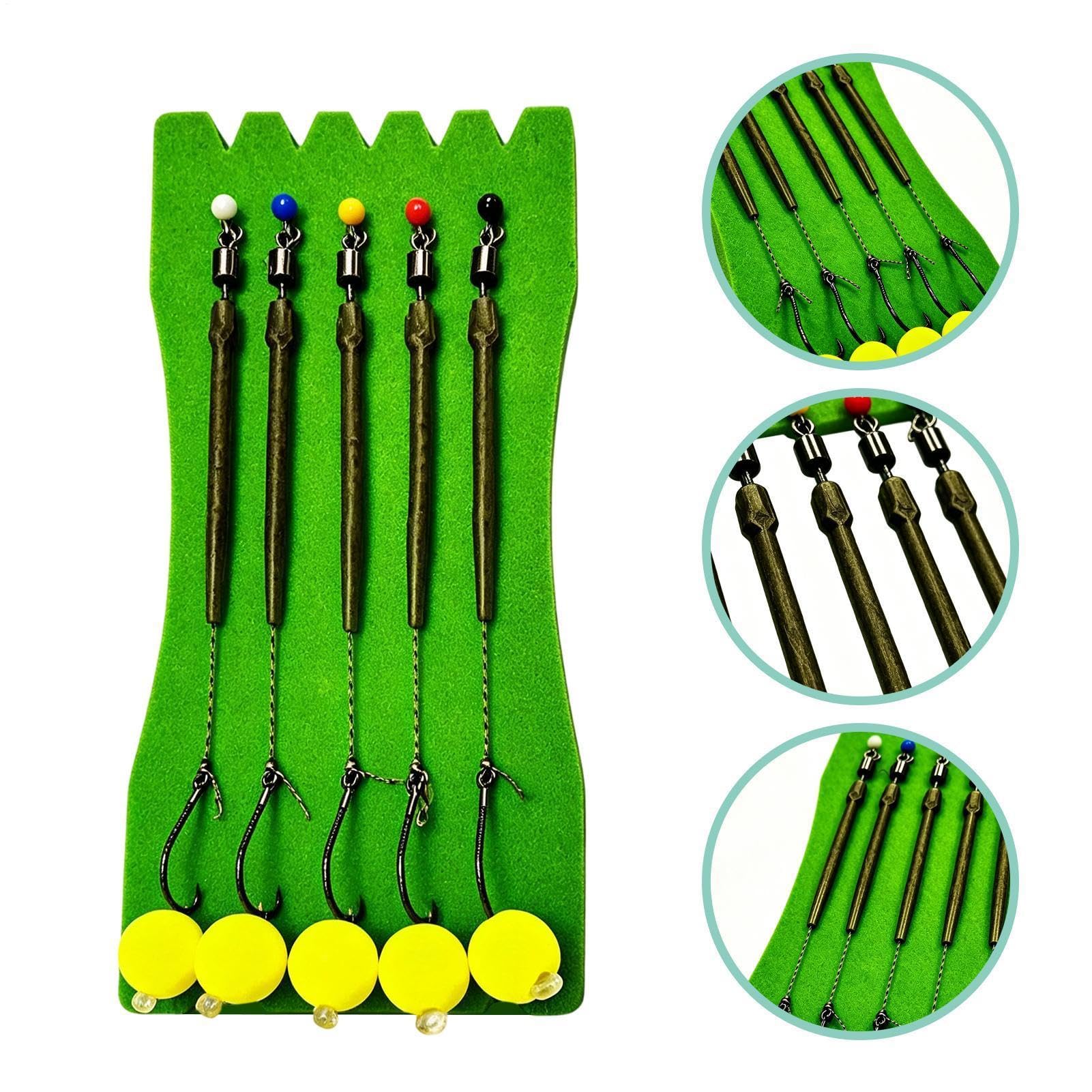 Hameçons,5 Pièces Bas De Ligne De Pêche Pré-Montés,Avec Hameçons Truite Métalliques À Bille Flottante - Pour la Pêche en Étang, Lac, Rivière, ainsi que pour Silure, Truite, Marigane, Saumon et