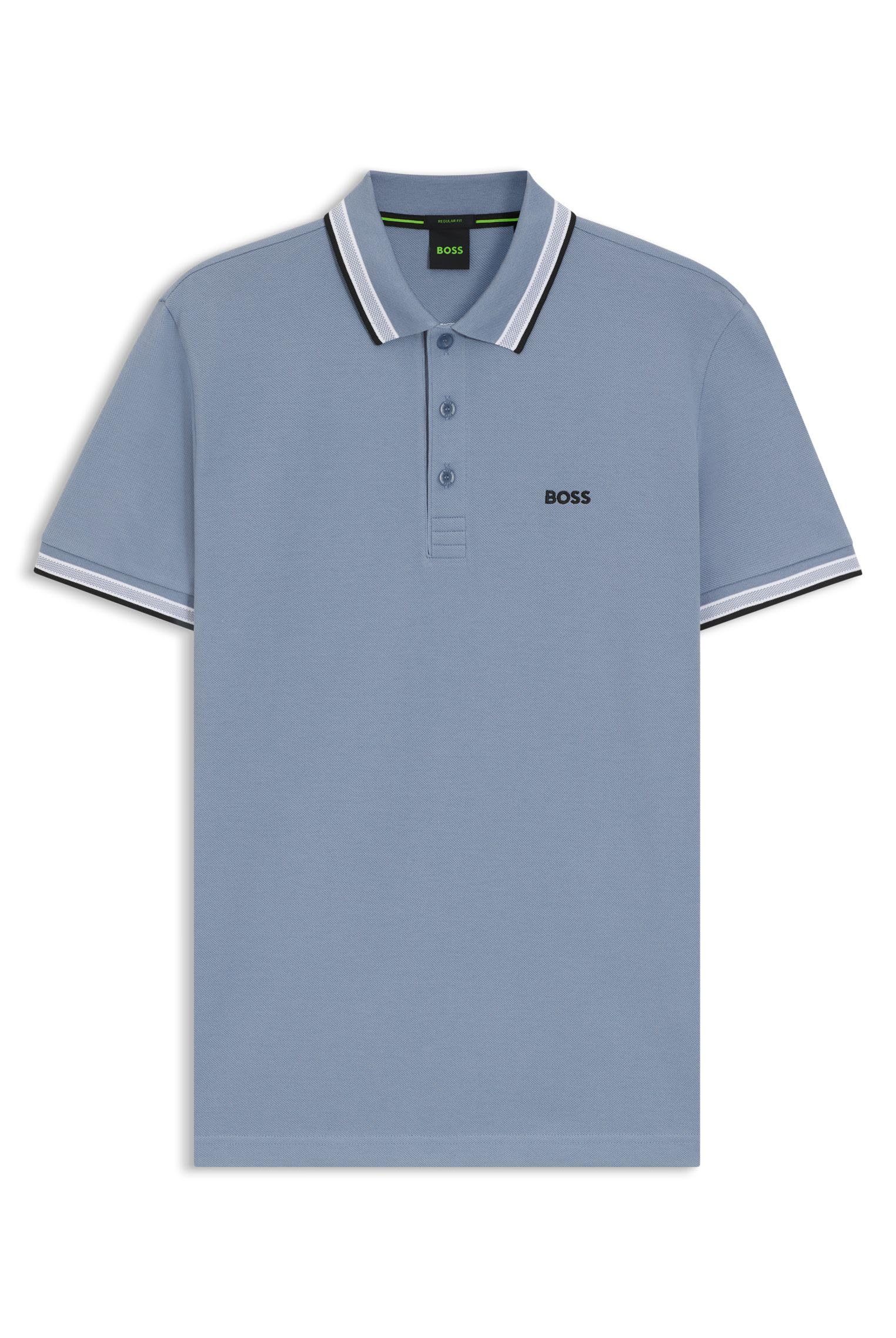 BOSS Mens Paddy Contrast-Logo Paddy Polo Shirt in Cotton piqué