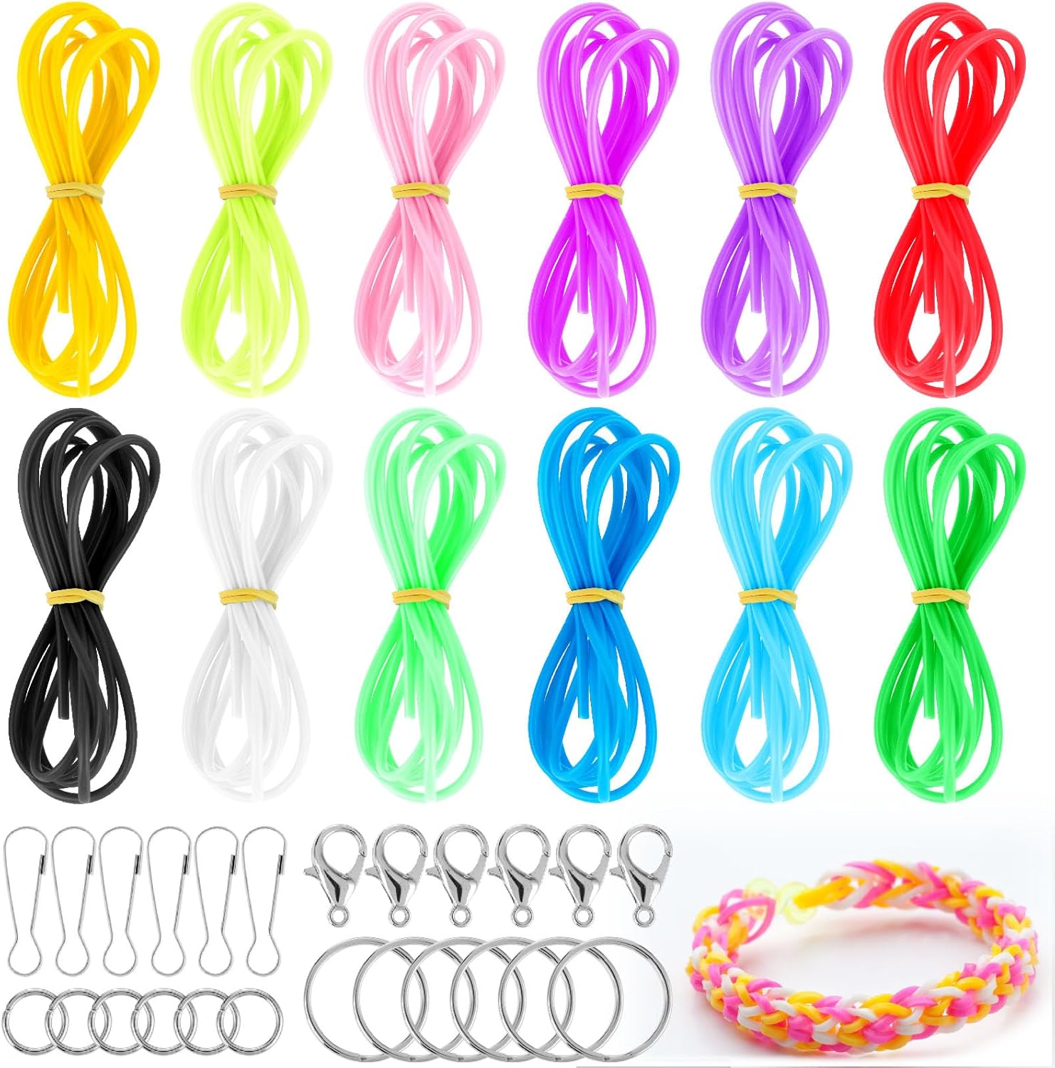 120Pcs Colorful Scoubidou Strings Weaving Rope (12 Colors), 1.8mm Craft