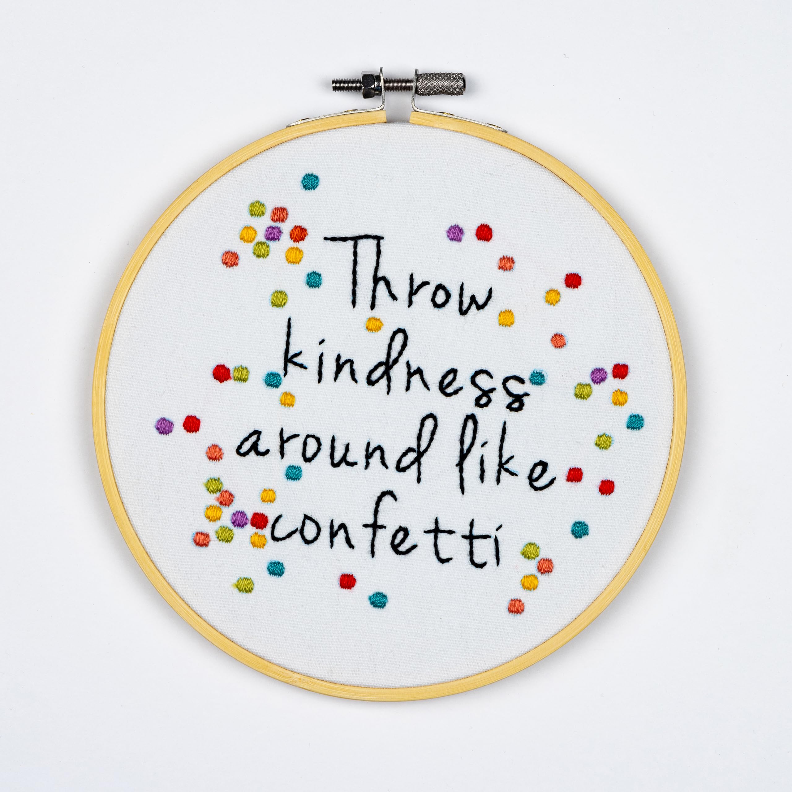 DUTCH STITCH BROTHERS Confetti Embroidery Starter Kit with Pattern and Instructions. Stamped Embroidery Kits with Embroidery Clothes with Pattern. 6" Embroidery Hoop