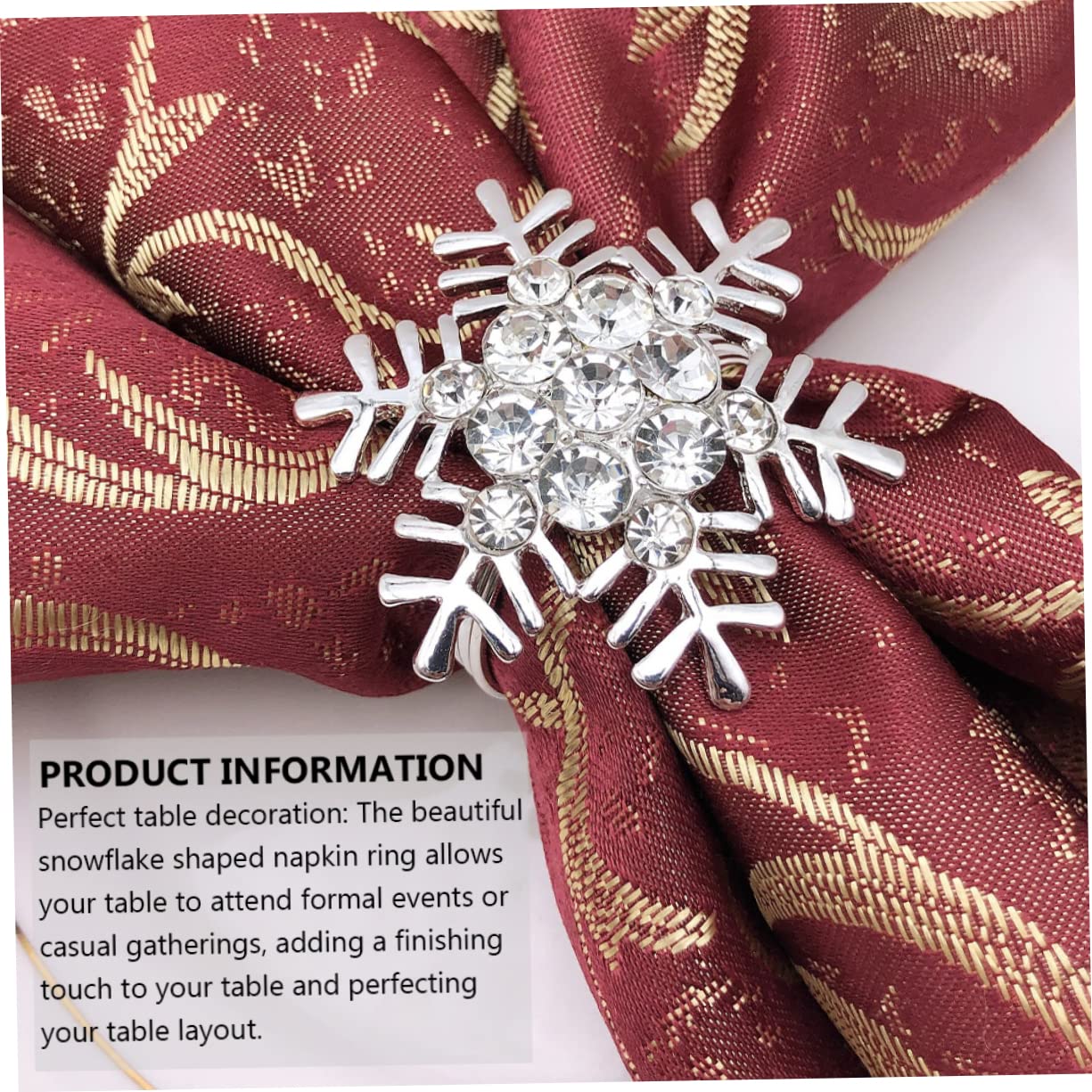 Ciieeo 3sätze Weihnachts-Napkin Clasps Schneeflocken-Design Rhinestone Napkin Für Festliche Tischdekoration Accessoire Für Weihnachten Hochzeiten Und Feiern