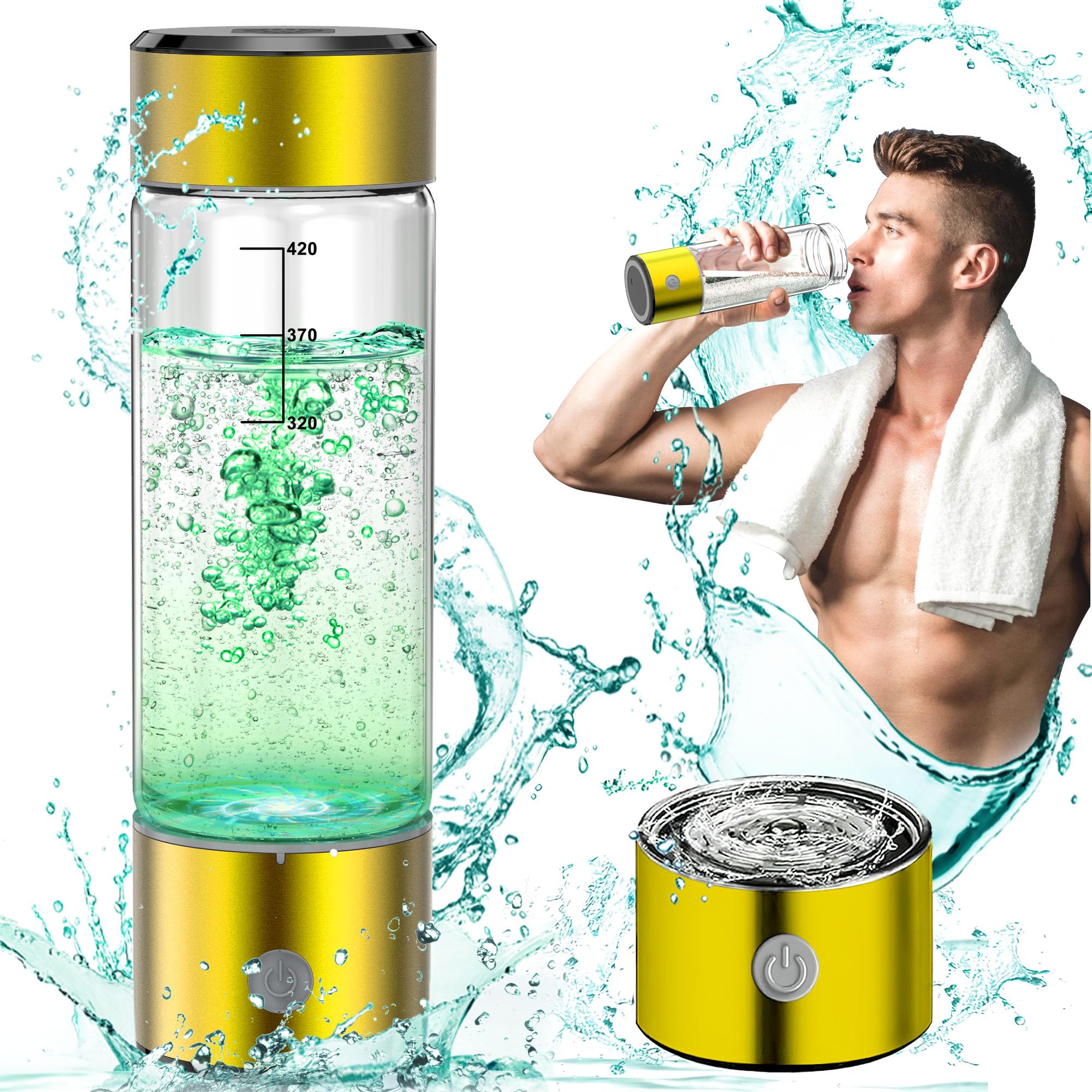 Amazon.com: MOVOCA Hydrogen Water Bottle, 3Min 2200PPB Rapid