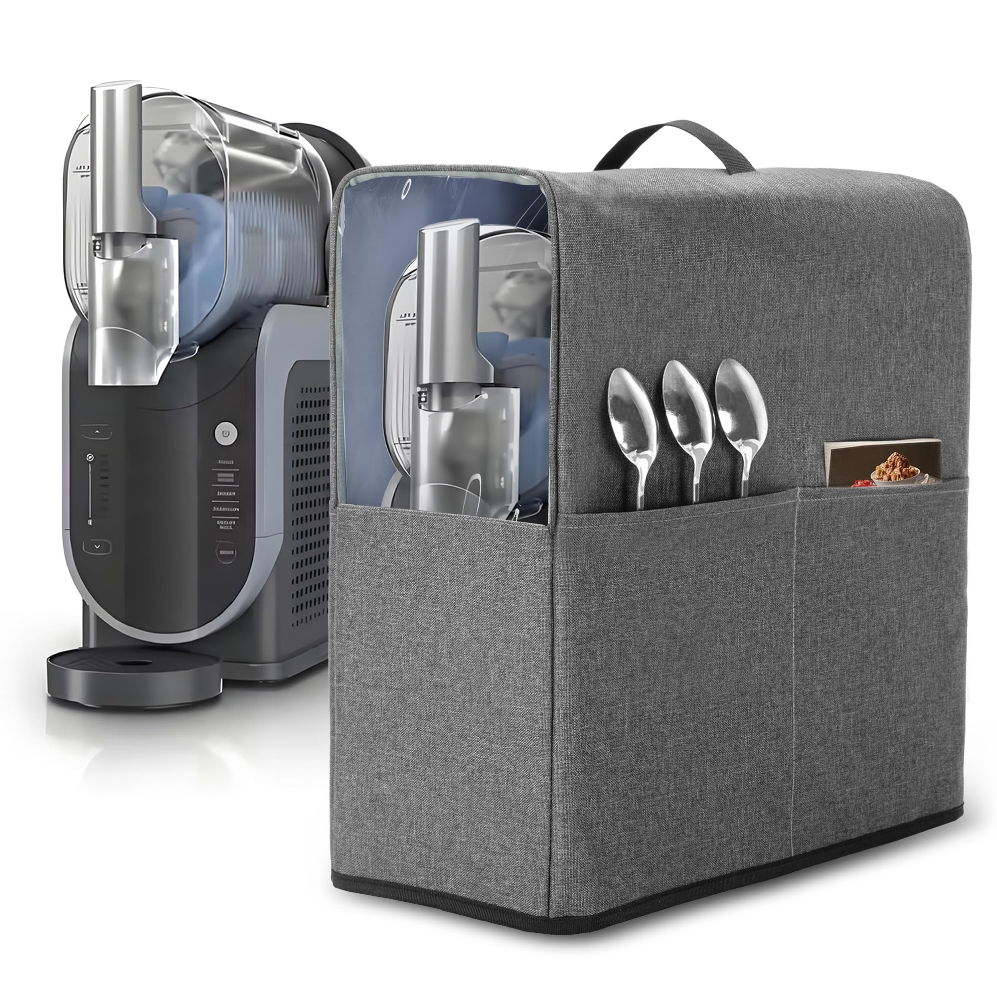 yarwo slushie machine dust cover compatible with ninja slushie professional frozen drink maker protective cover with visible window and multi-pocket for fs301cfs301fs299 home smoothie machine