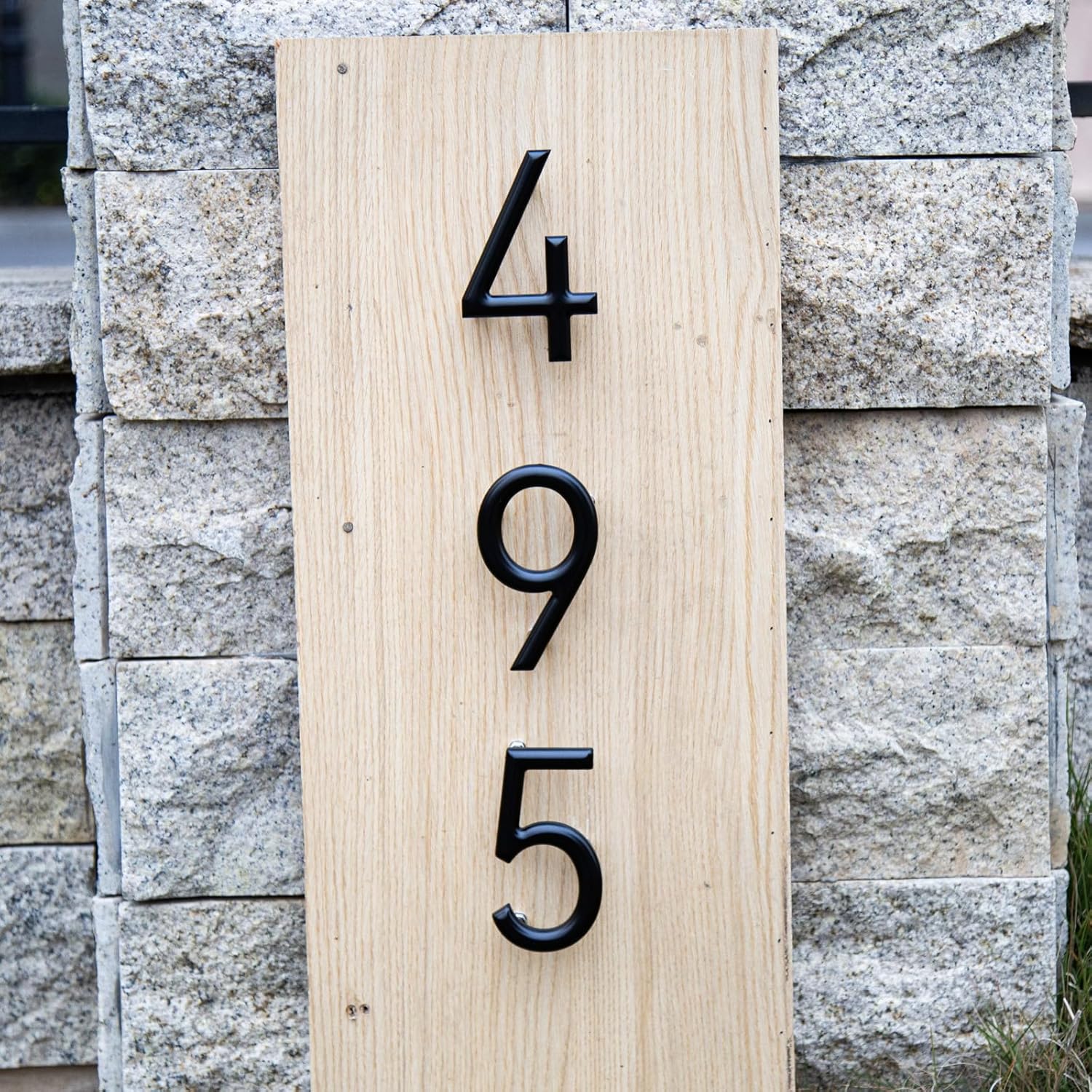 5 inch 3D Polyvinyl Chloridel Modern Home Black Floating Address Numbers for Outside,Personalized Farmhouse Mailboxes Street Vertical Letters (0)