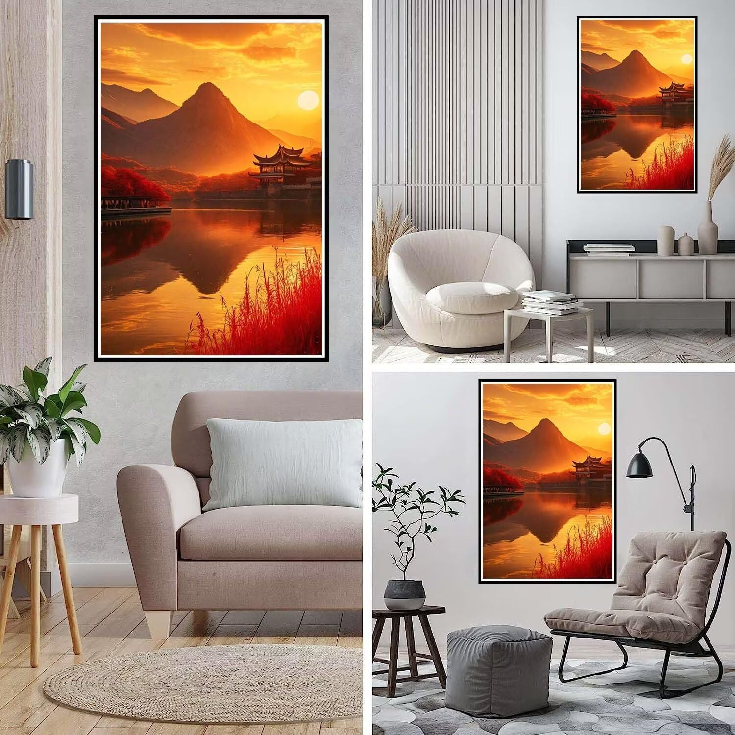 DIY 5D diamentowy obraz zestaw dla dorosłych pomarańczowy kwiaty 80 x 120 cm duży pełny diamentowy haft wklejony żywica kryształ górski haft krzyżykowy ręcznie robione puzzle mozaika sztuka rzemiosło dom dekoracja ścienna prezent L4394